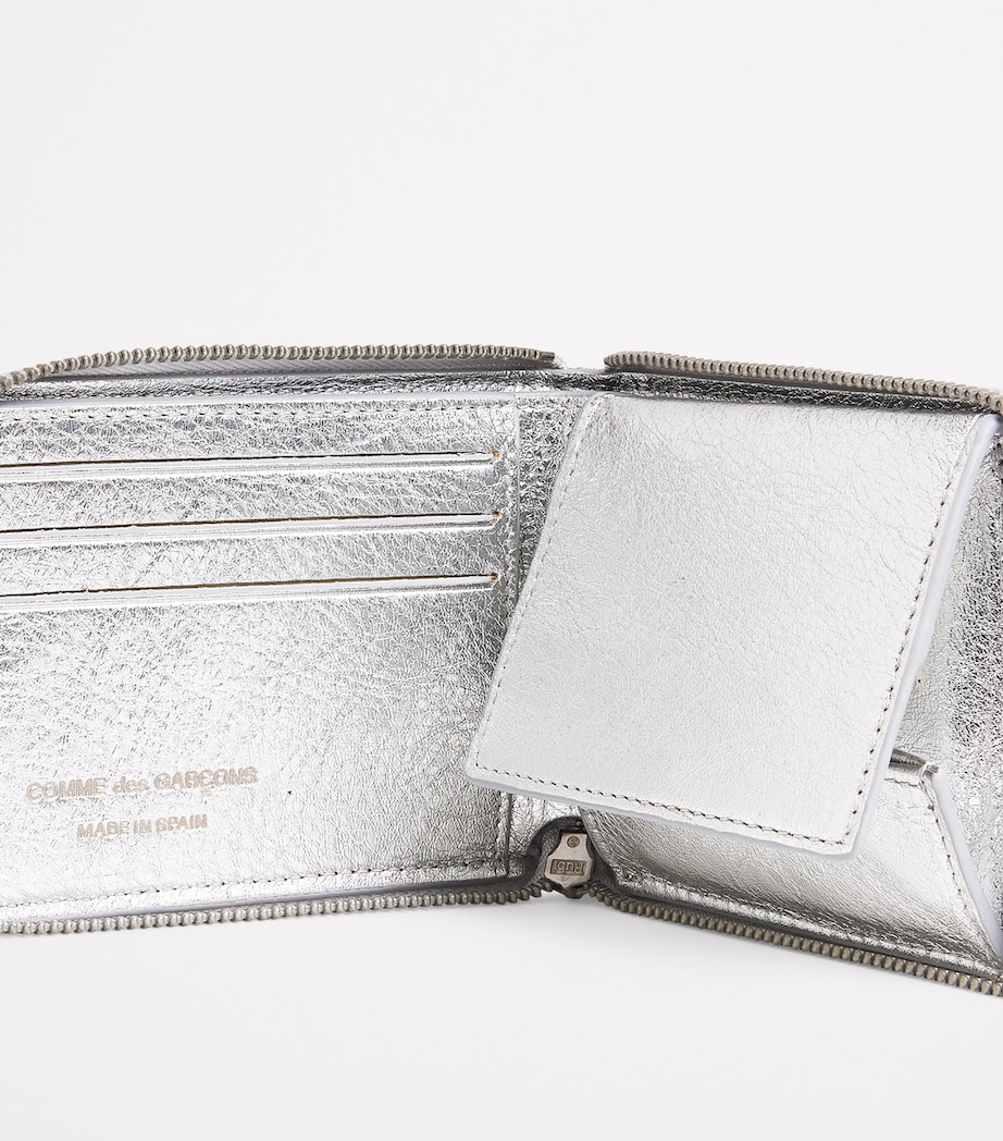 Leather Zipped Wallet SILVER Image 4