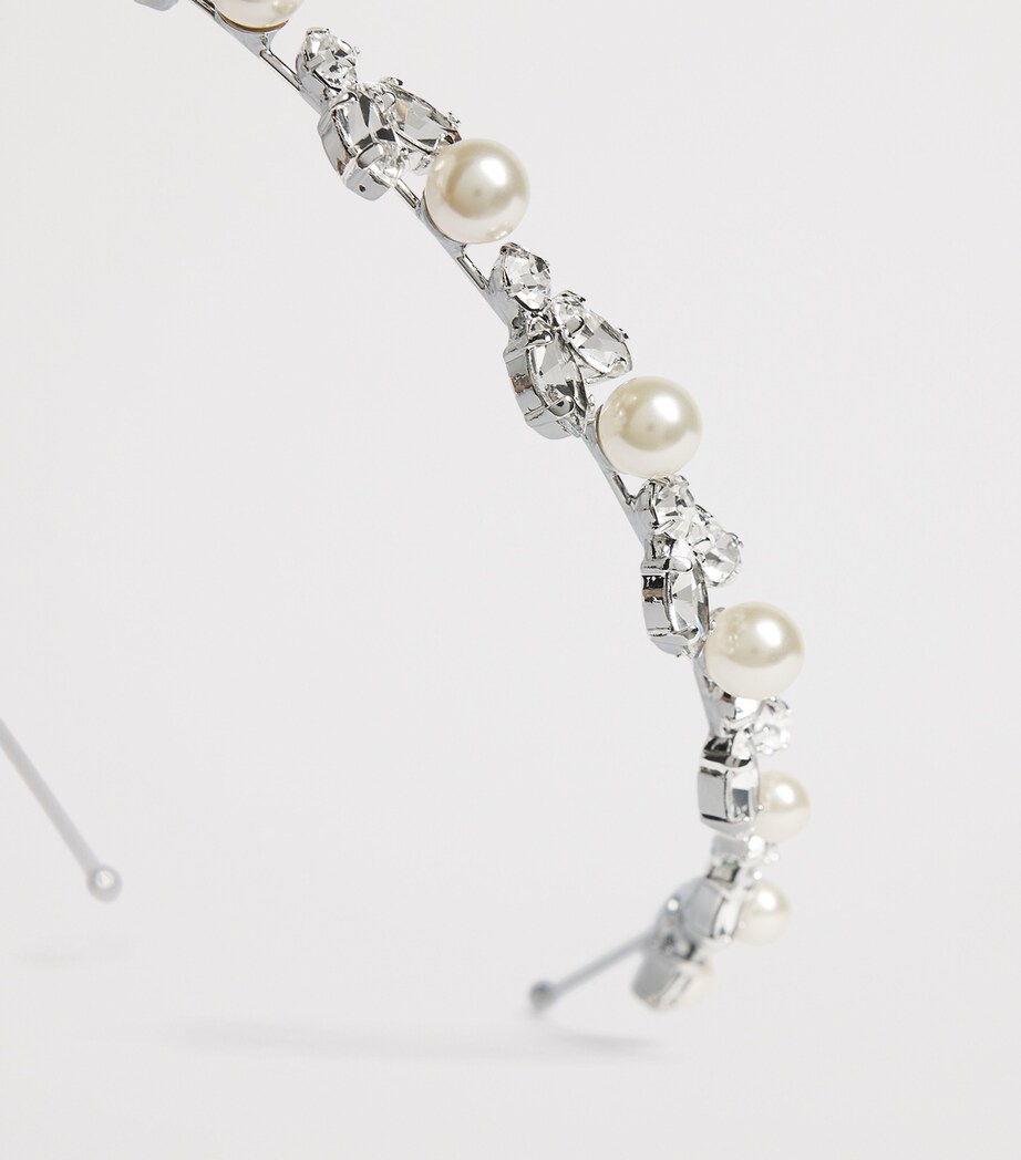 Jennifer Behr Embellished Crystal Pearl Kamila Headband Crystal Pearl Image 5