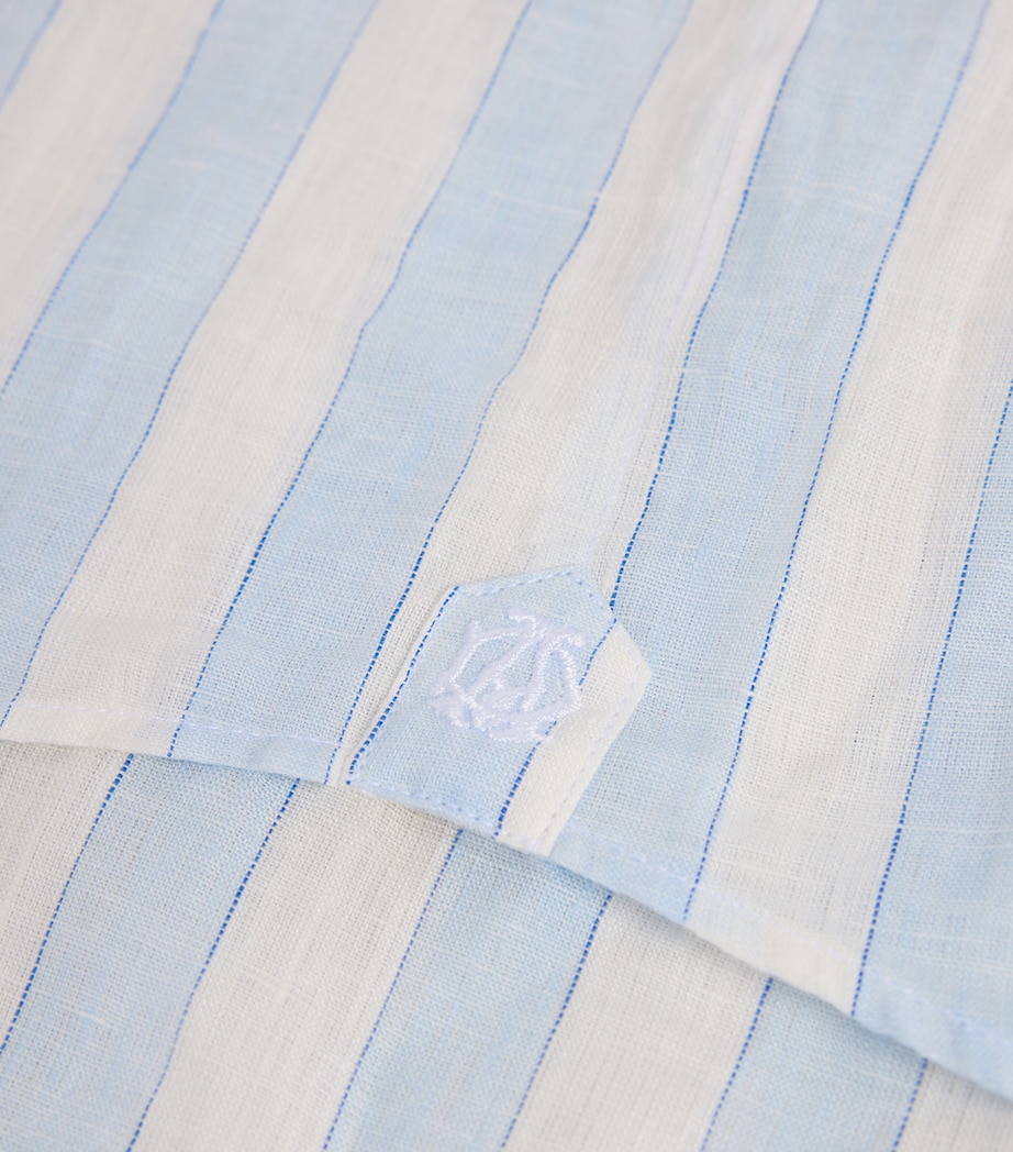 Dunhill Mens Linen Shirt Blue Image 6