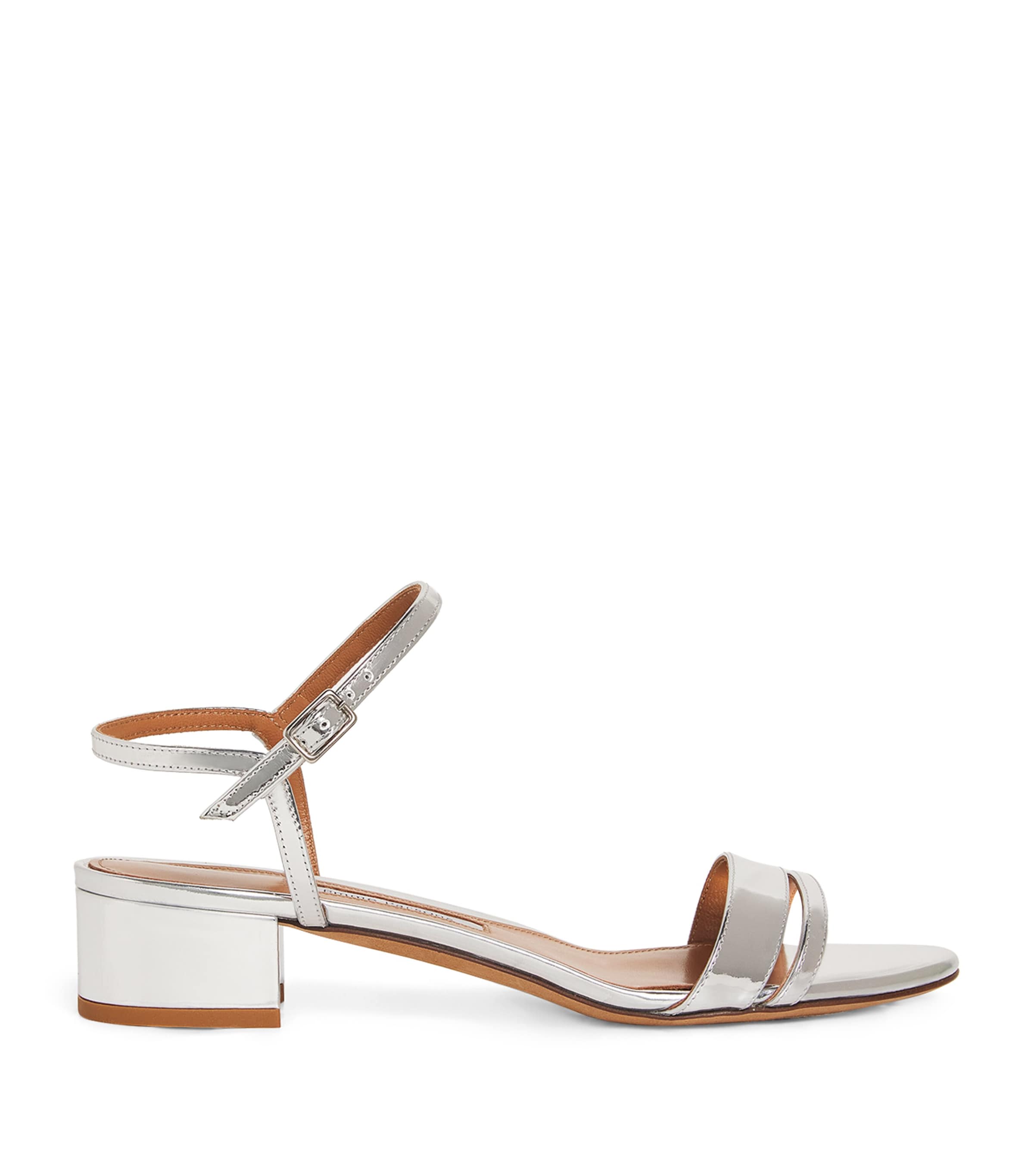 Emme Parsons Simple Block Heels Sandal In Silver