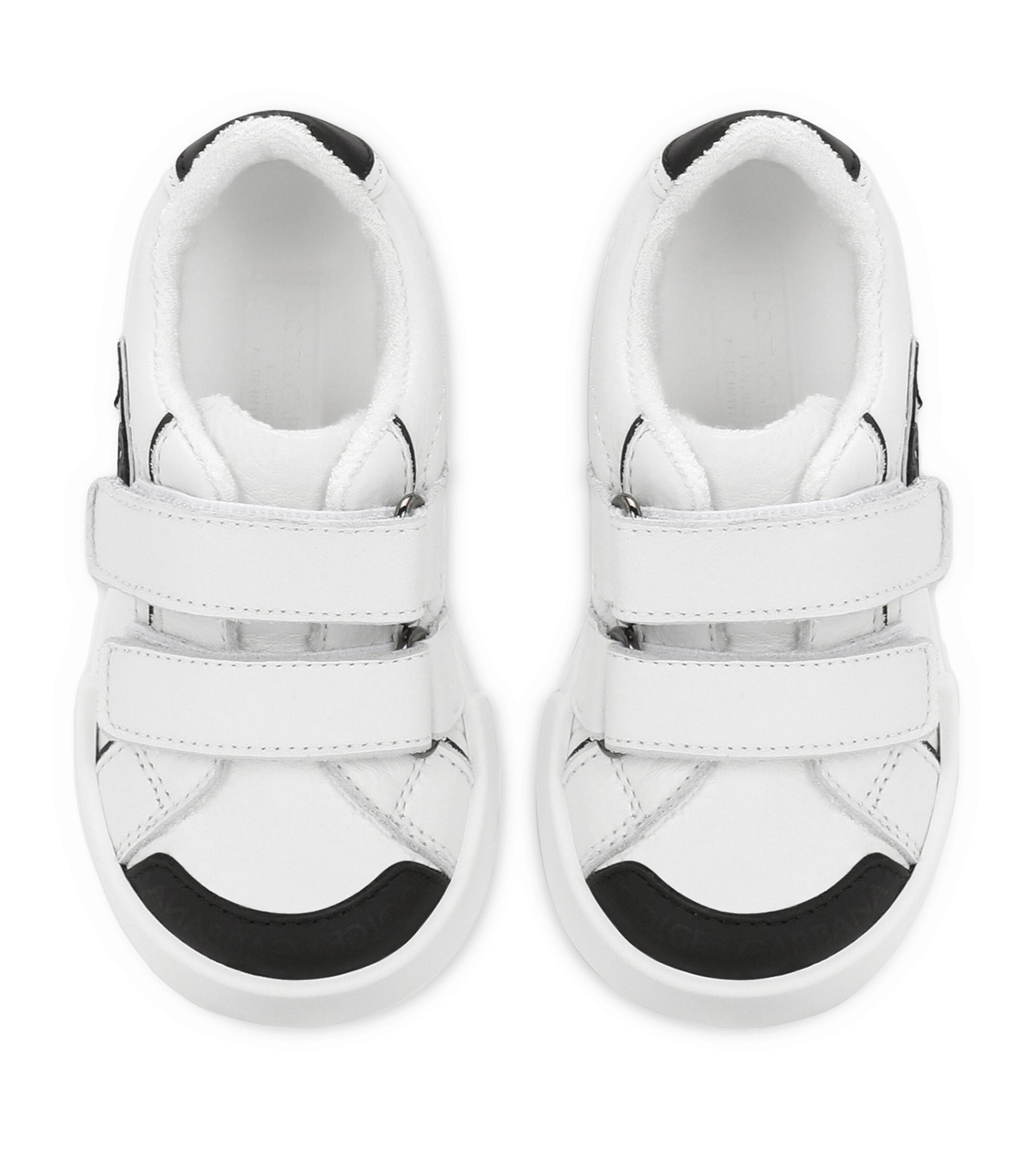 Leather Portofino Low-Top Sneakers 8B926-WHITE/BLACK Image 3