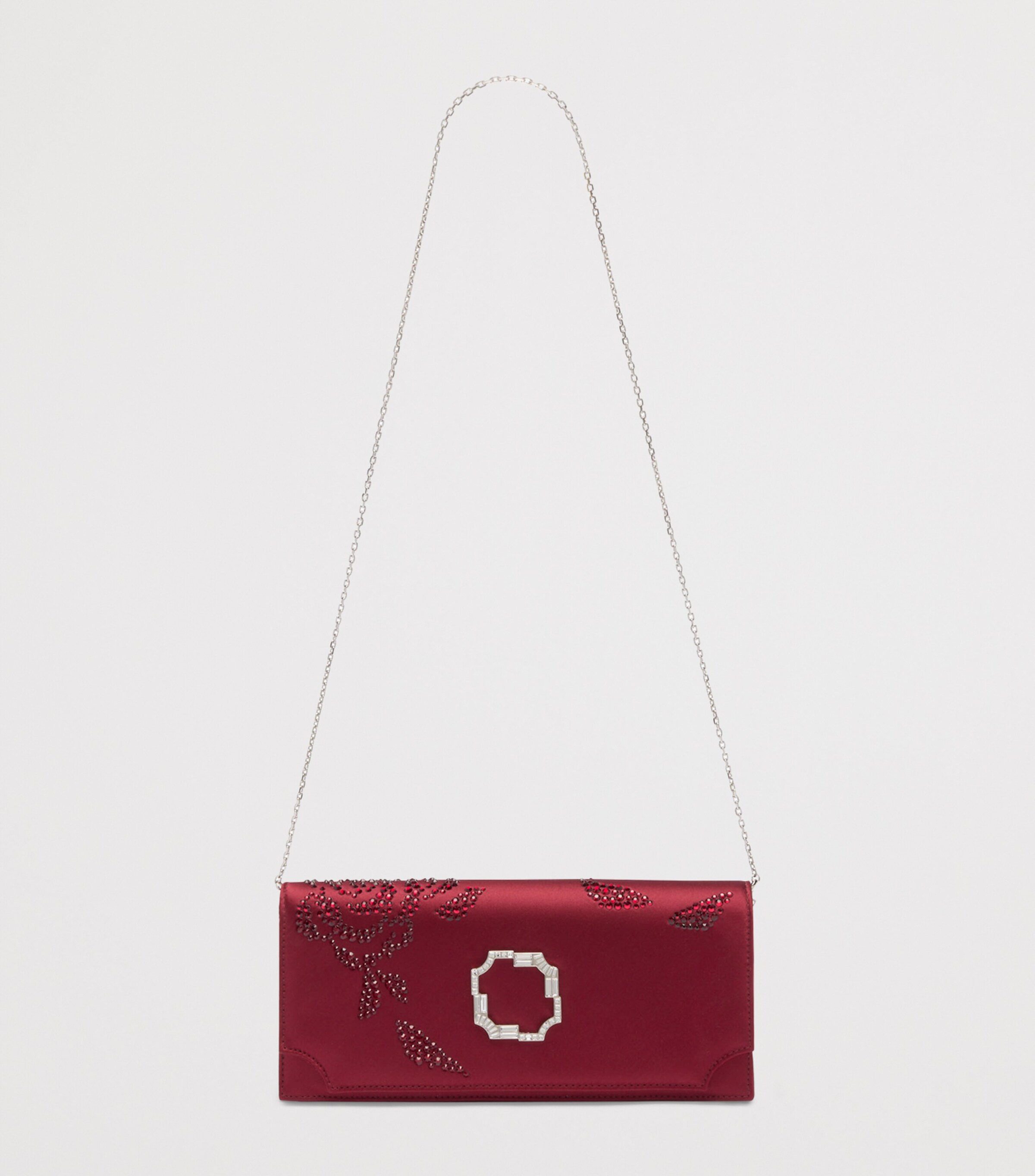 Satin Embellished Vivien Clutch Bag WINE Image 4