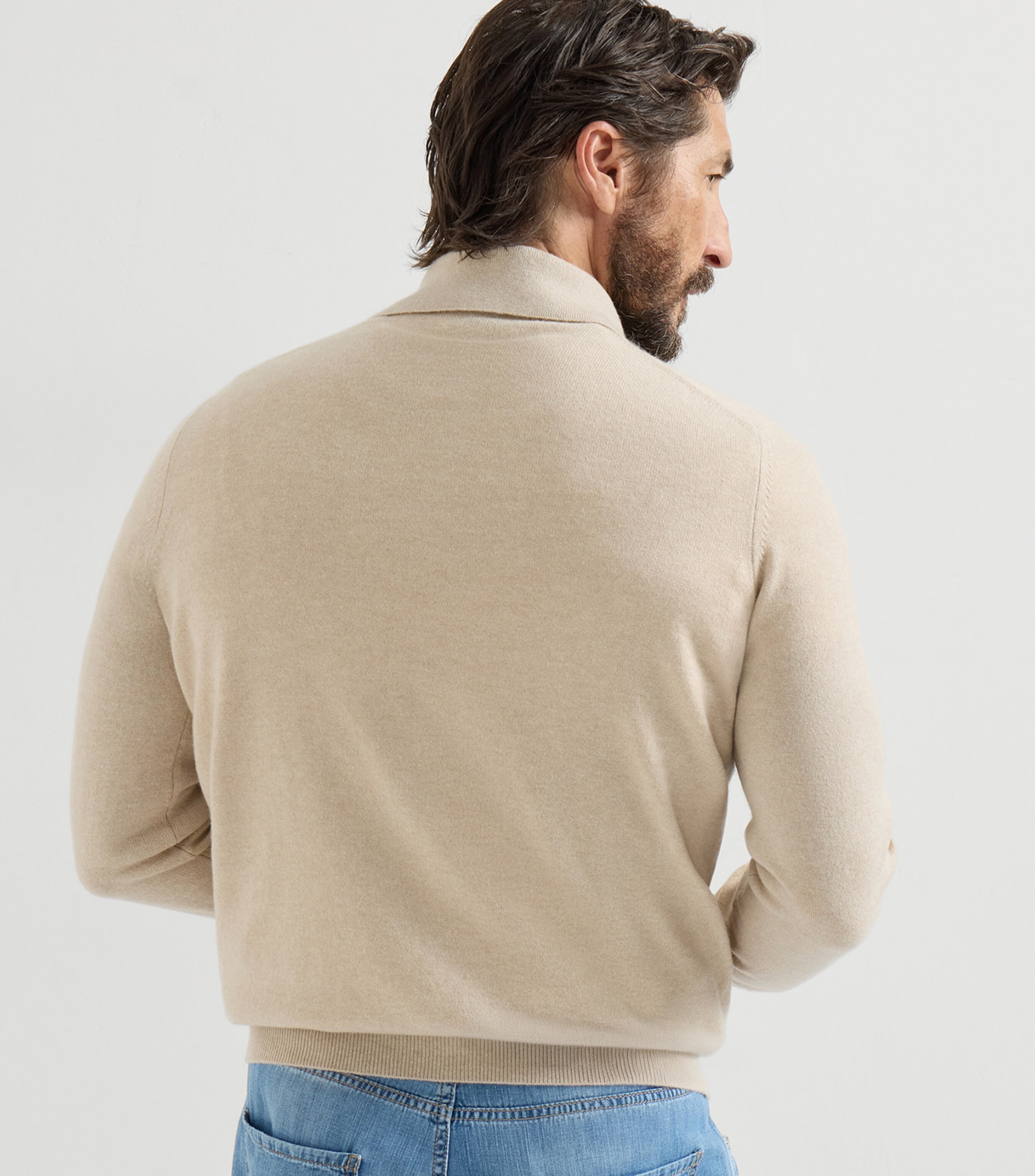 Brunello Cucinelli Mens Cashmere Polo Sweater Image 4