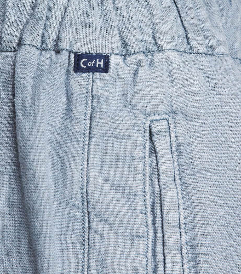 Citizens of Humanity Mens Linen Drawstring Shorts Stone Blue Image 3