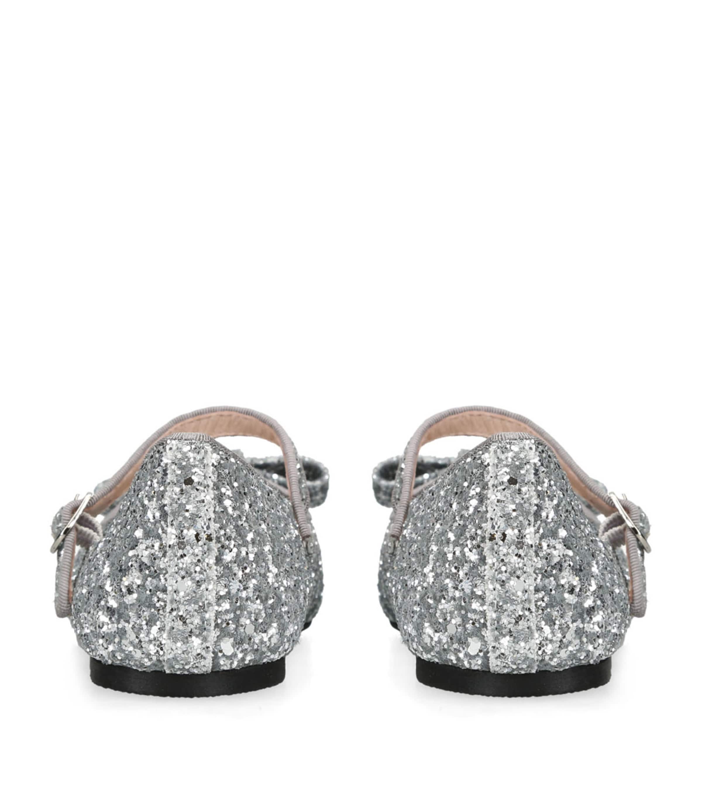 Age of Innocence Leather-Glitter Ellen Ballet Flats Silver Image 2