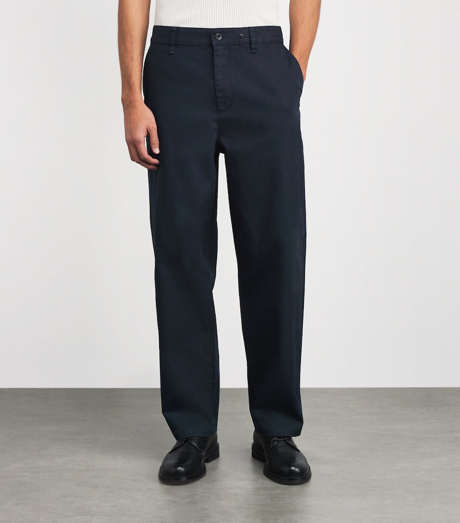 Stretch-Cotton Straight Chinos NAVY Image 3