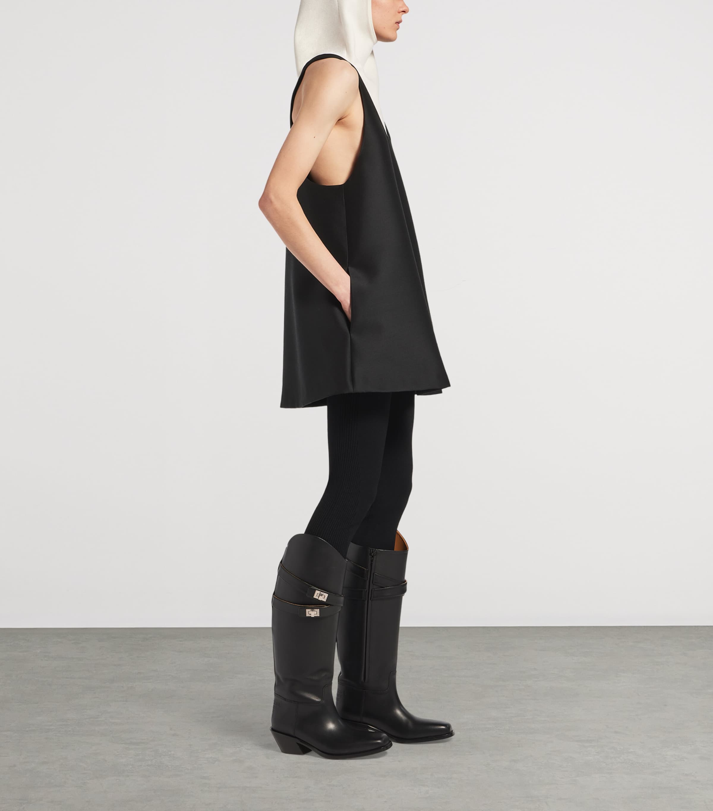 Balenciaga Womens Wool-Silk Scoop-Neck Top Image 4