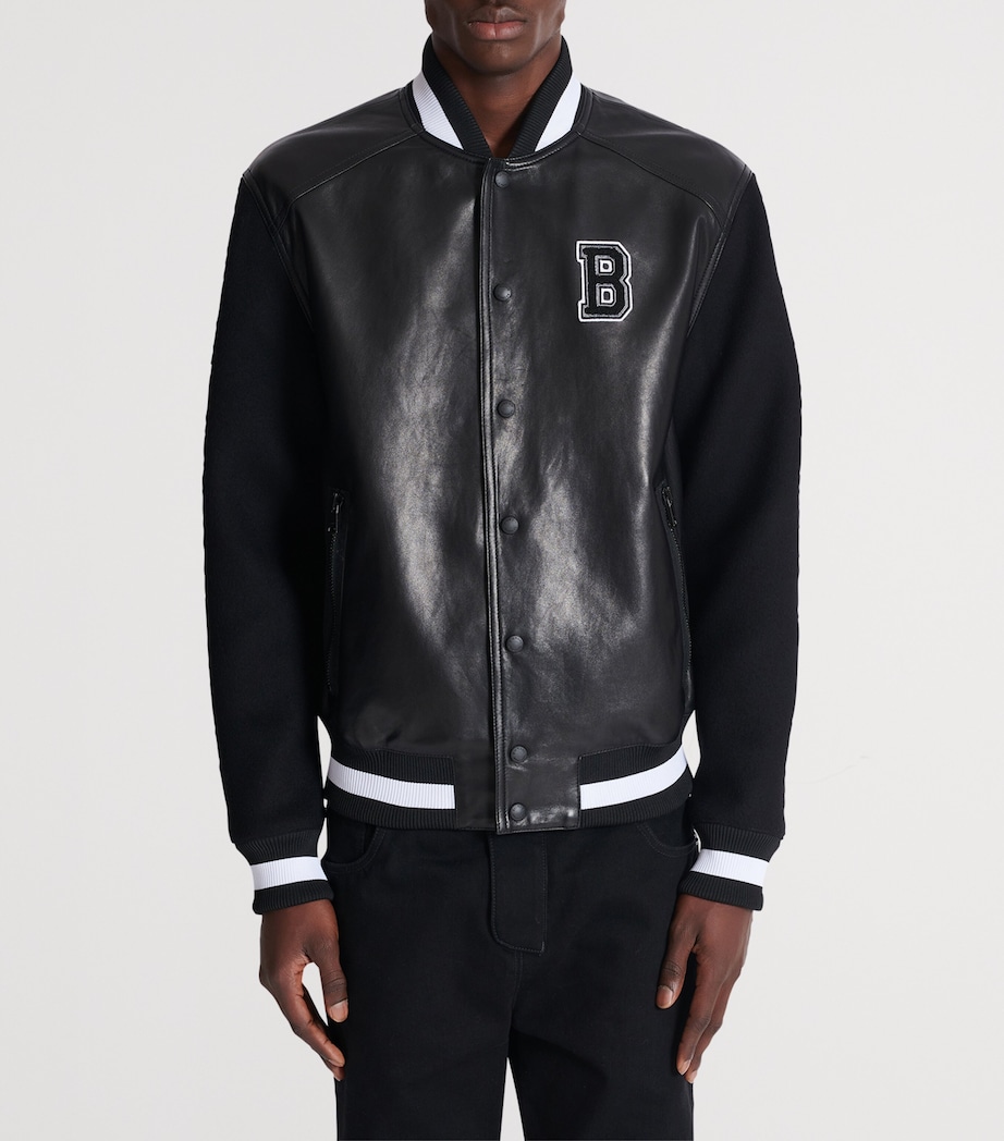 Leather-Wool Bomber Jacket EAP NOIR/NOIR Image 4