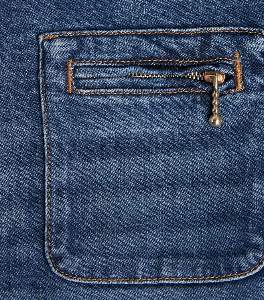 Stretch Denim Bootcut Jeans BLUE Image 5