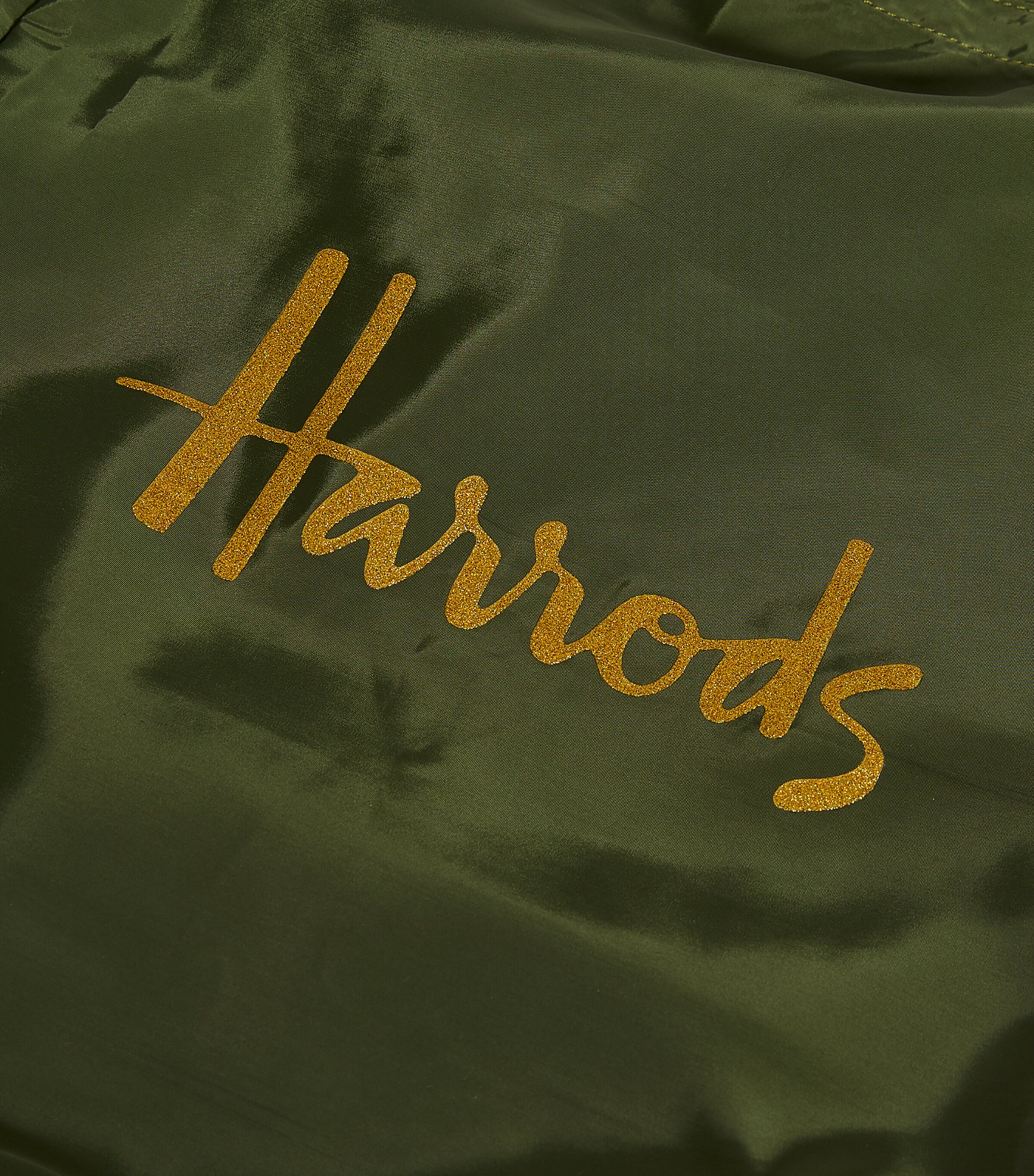 Harrods Recycled Logo Pocket Shopper Bag Green Image 7