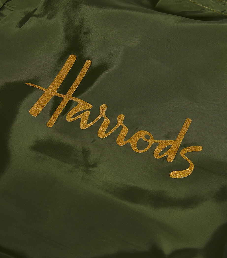 Harrods Recycled Logo Pocket Shopper Bag Green Image 7