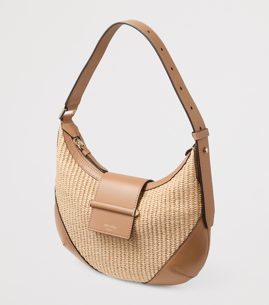 Jimmy Choo Small Raffia Bar Shoulder Bag Natural/toffee/shiny Image 3