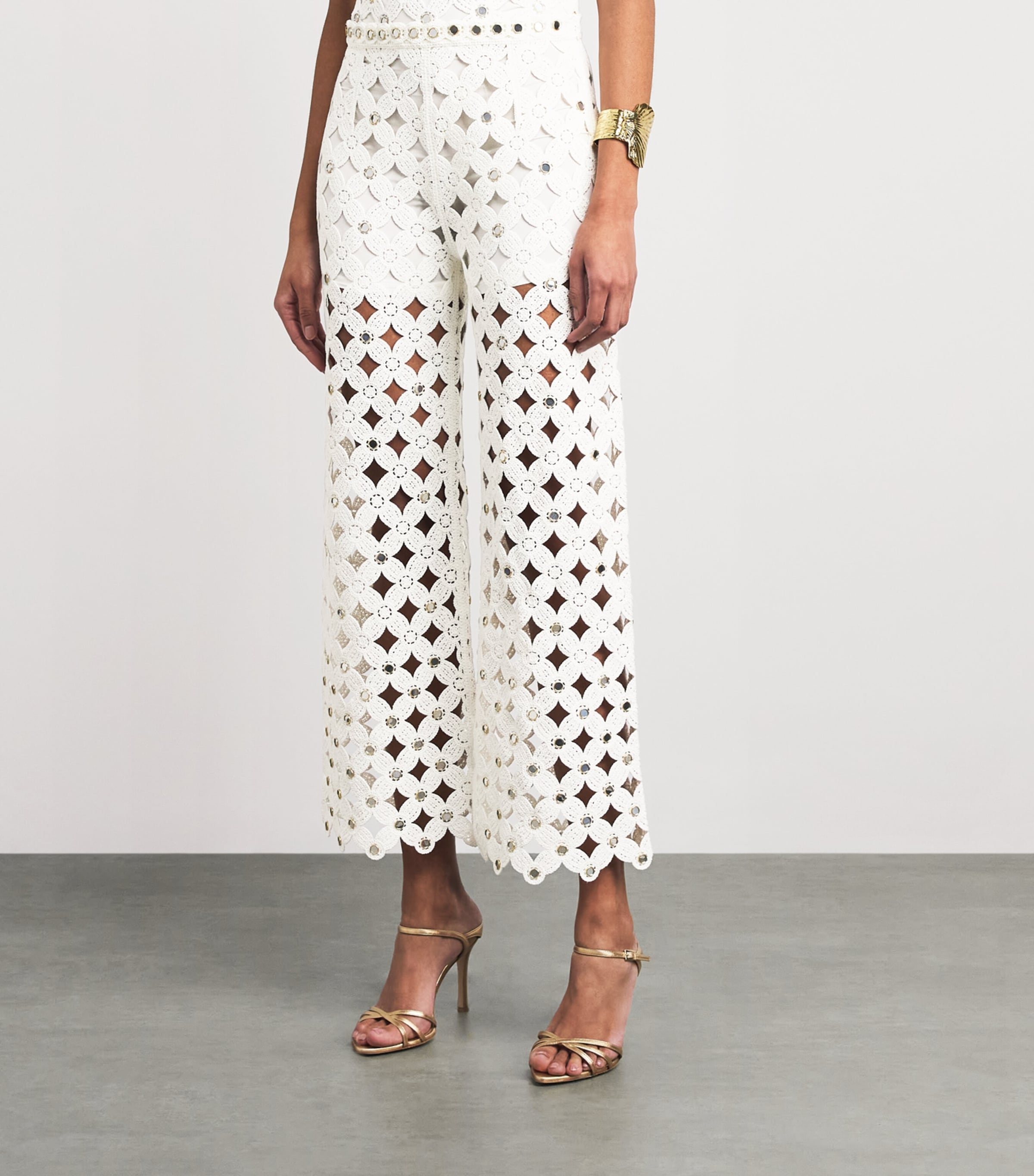 Maje Womens Crochet Trousers White Image 4