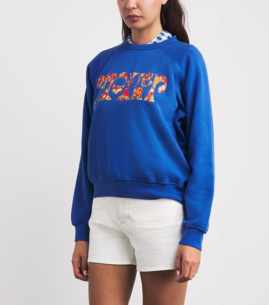 MOTHER Womens Cotton Logo Sweatshirt Wer Petal Power Image 4