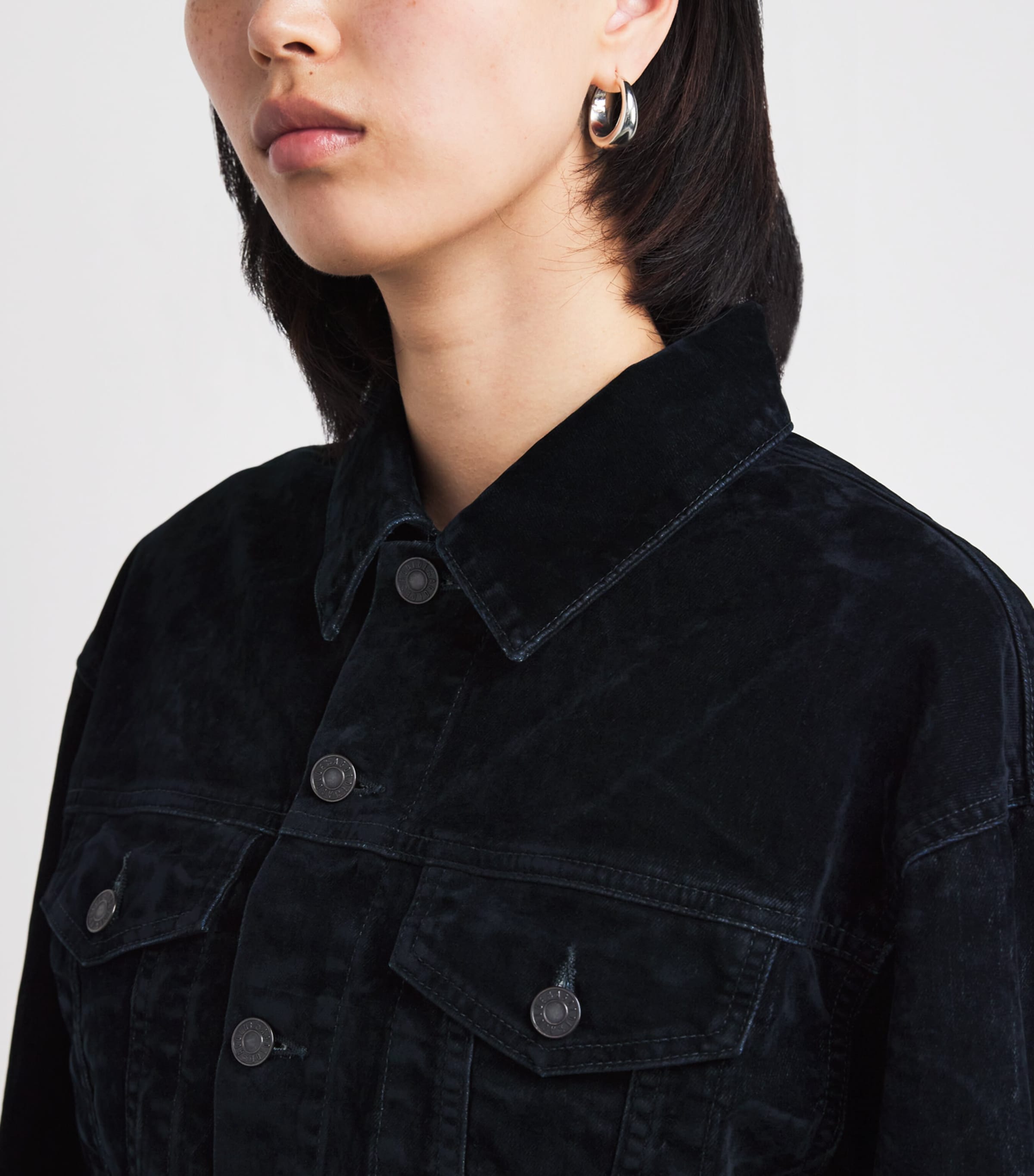 Cotton-Blend Velvet Radley Denim Jacket BLU CRSH CRCKLD NAVY Image 6