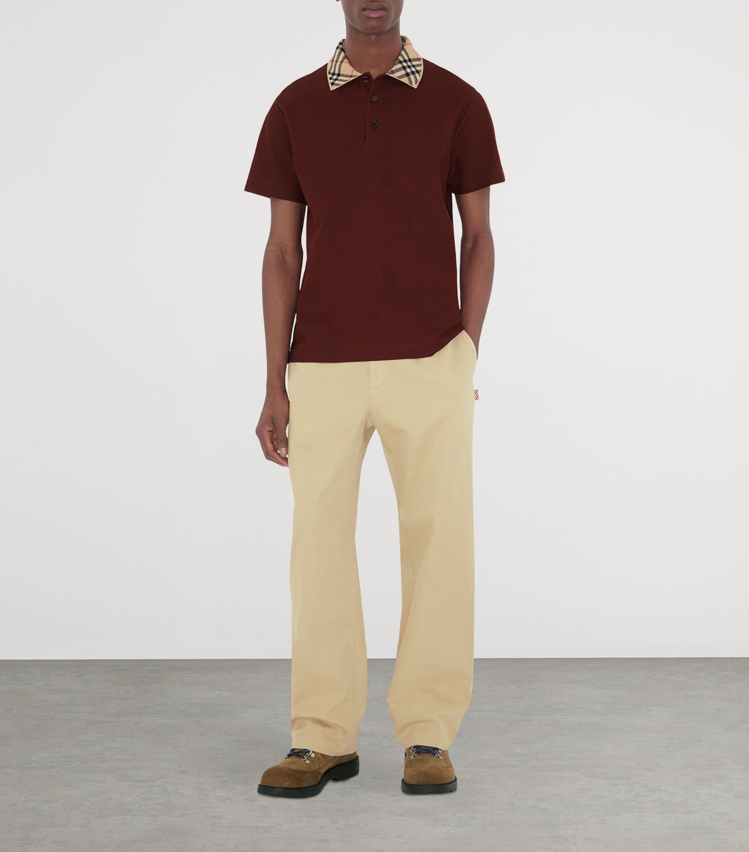 Cotton Check-Collar Polo Shirt BOX Image 2