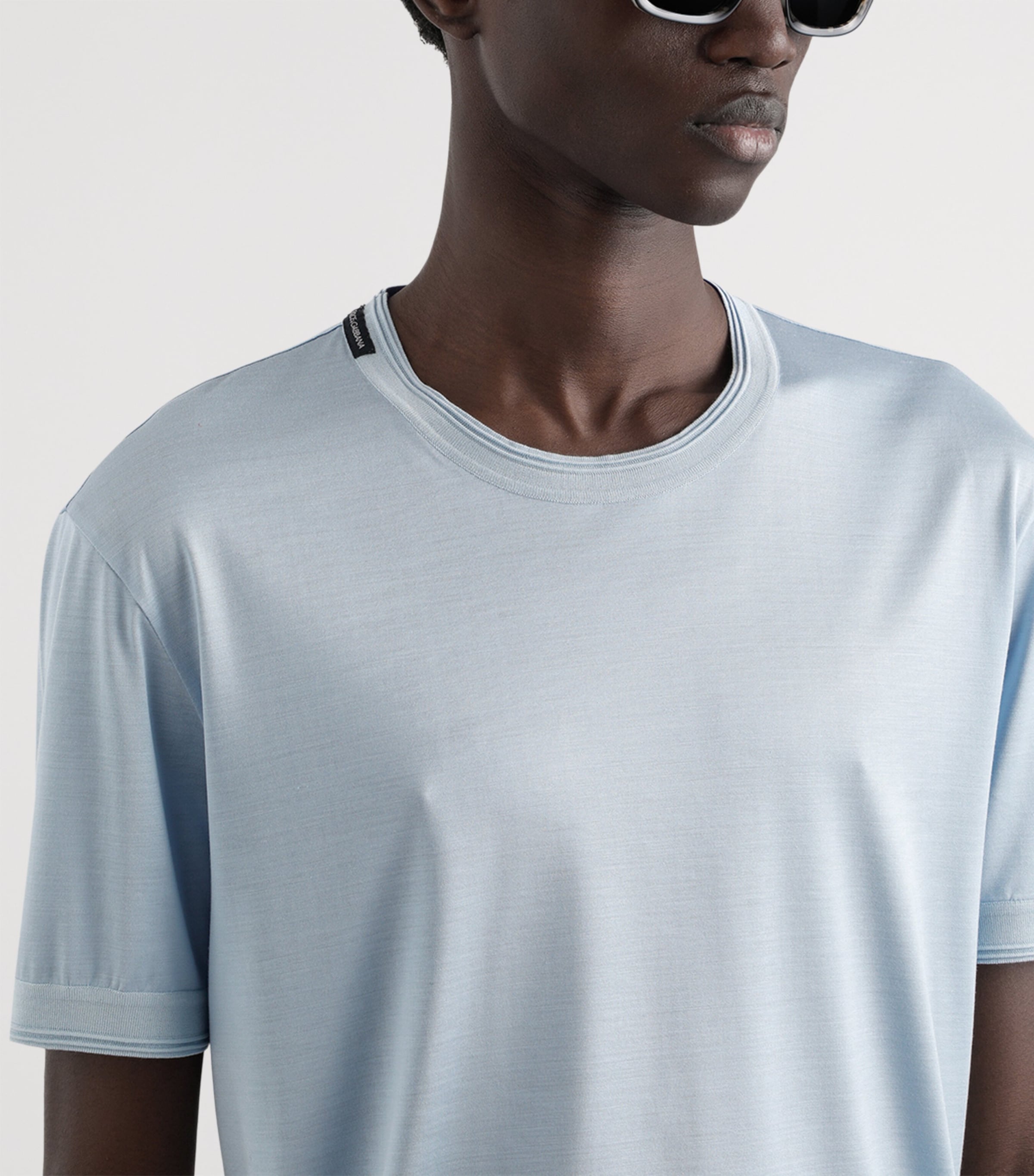 Silk T-Shirt B3784-SKY BLUE Image 4