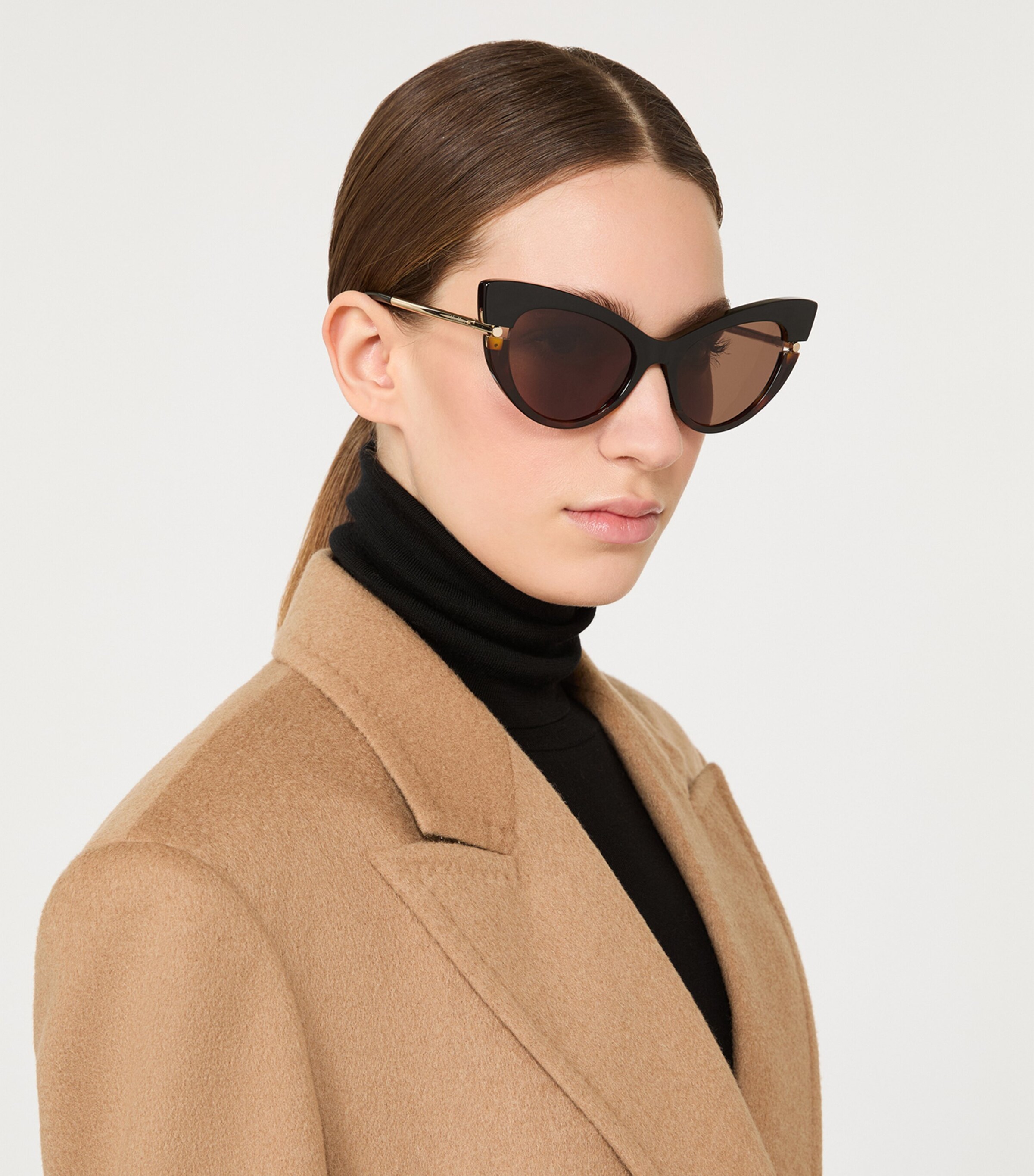 Max Mara Tortoiseshell Cat Eye Sunglasses Tawny Bronze Brown Image 2