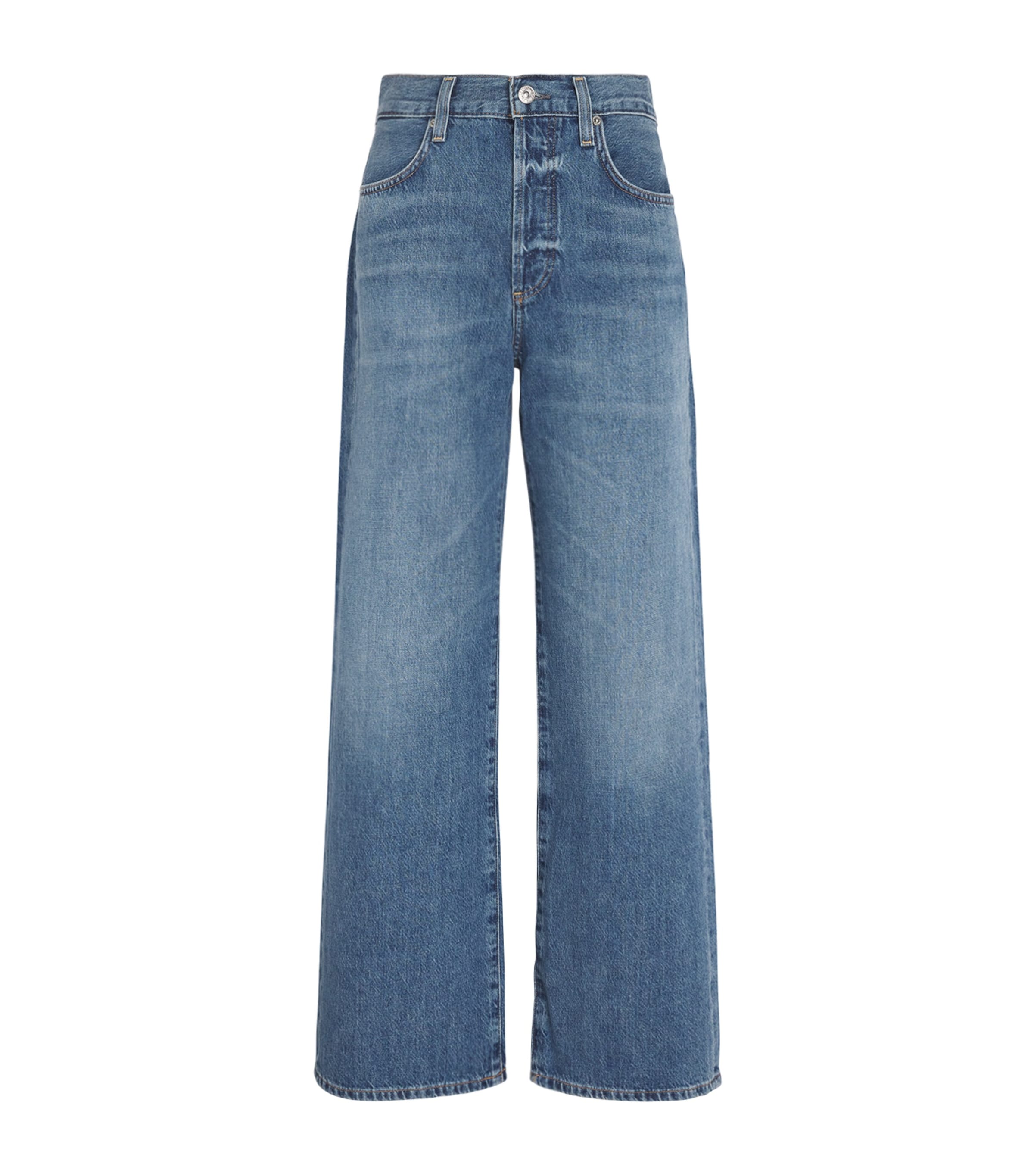 Citizen Of Humanity Citizens Of Humanity Blue Washed Straight Jeans In Blue