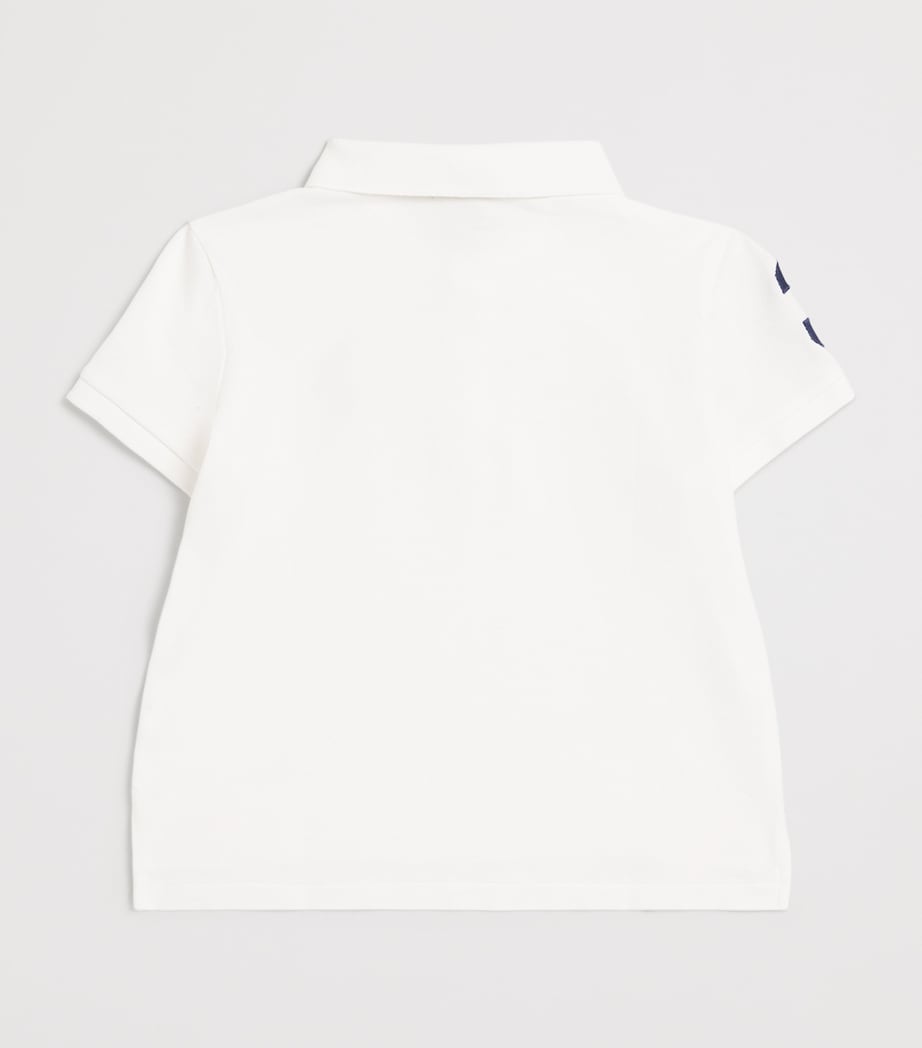 Cotton Big Polo Pony Polo Shirt (2-7 Years) WHITE Image 2