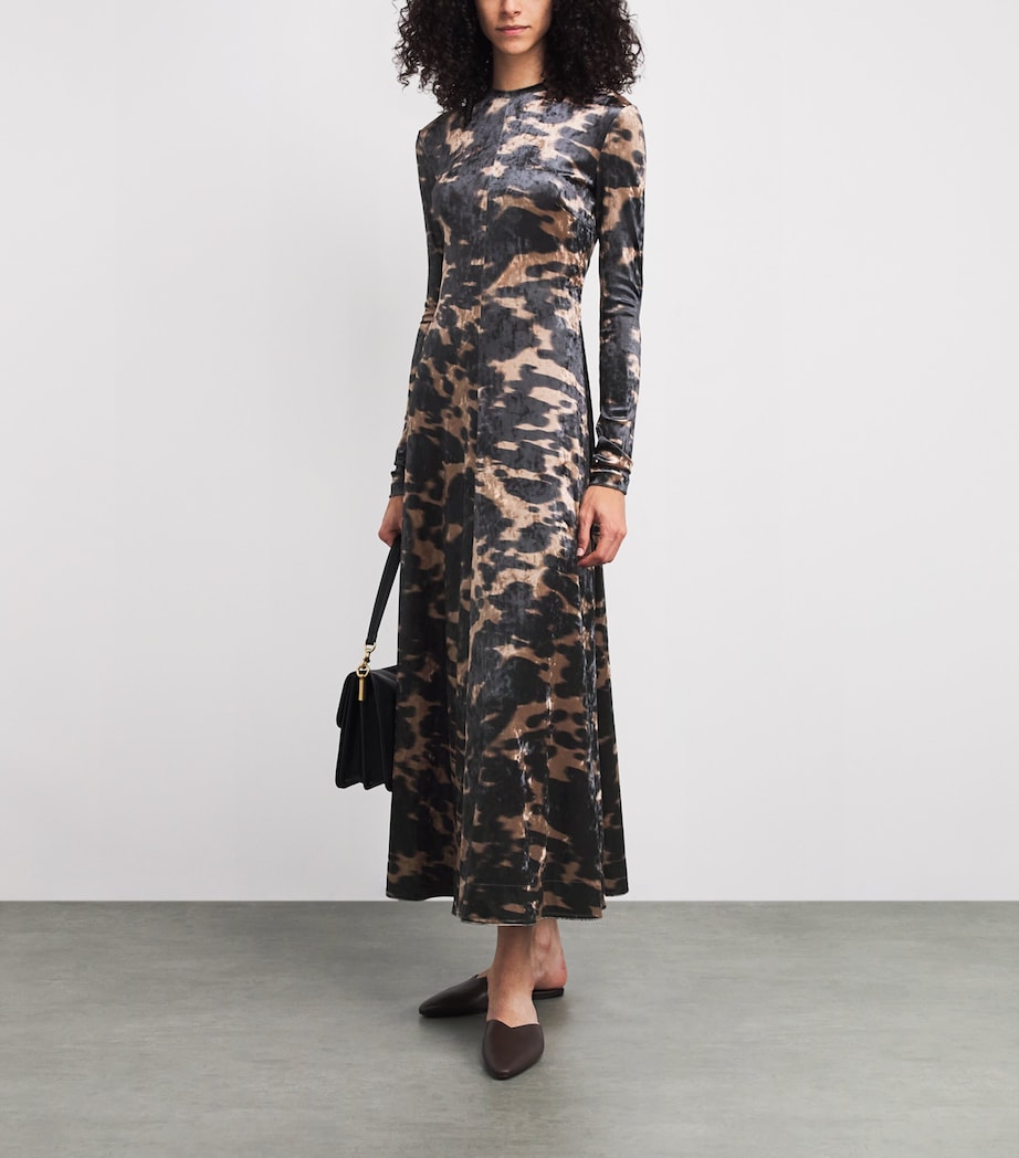 Stretch-Velvet Jynx Midi Dress MIDNIGHT MOCHA BROWN Image 2