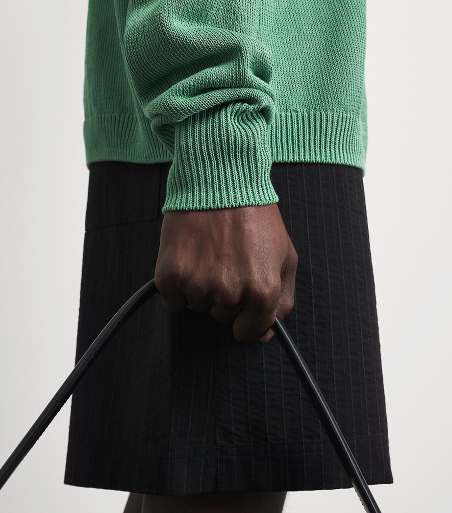 Studio Nicholson Mens Heddy Zip-Up Polo Sweater Apple Image 3
