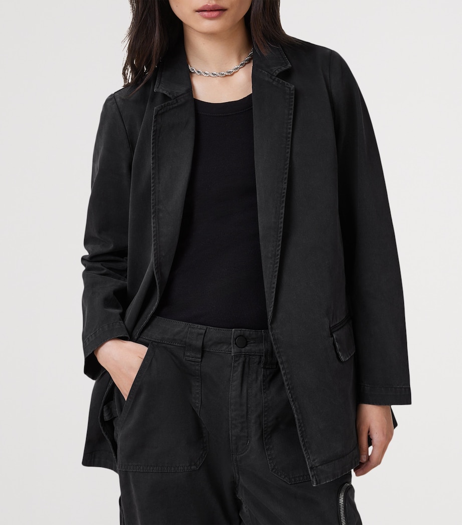 AllSaints Womens Denim Aleida Blazer Washed Black Image 5