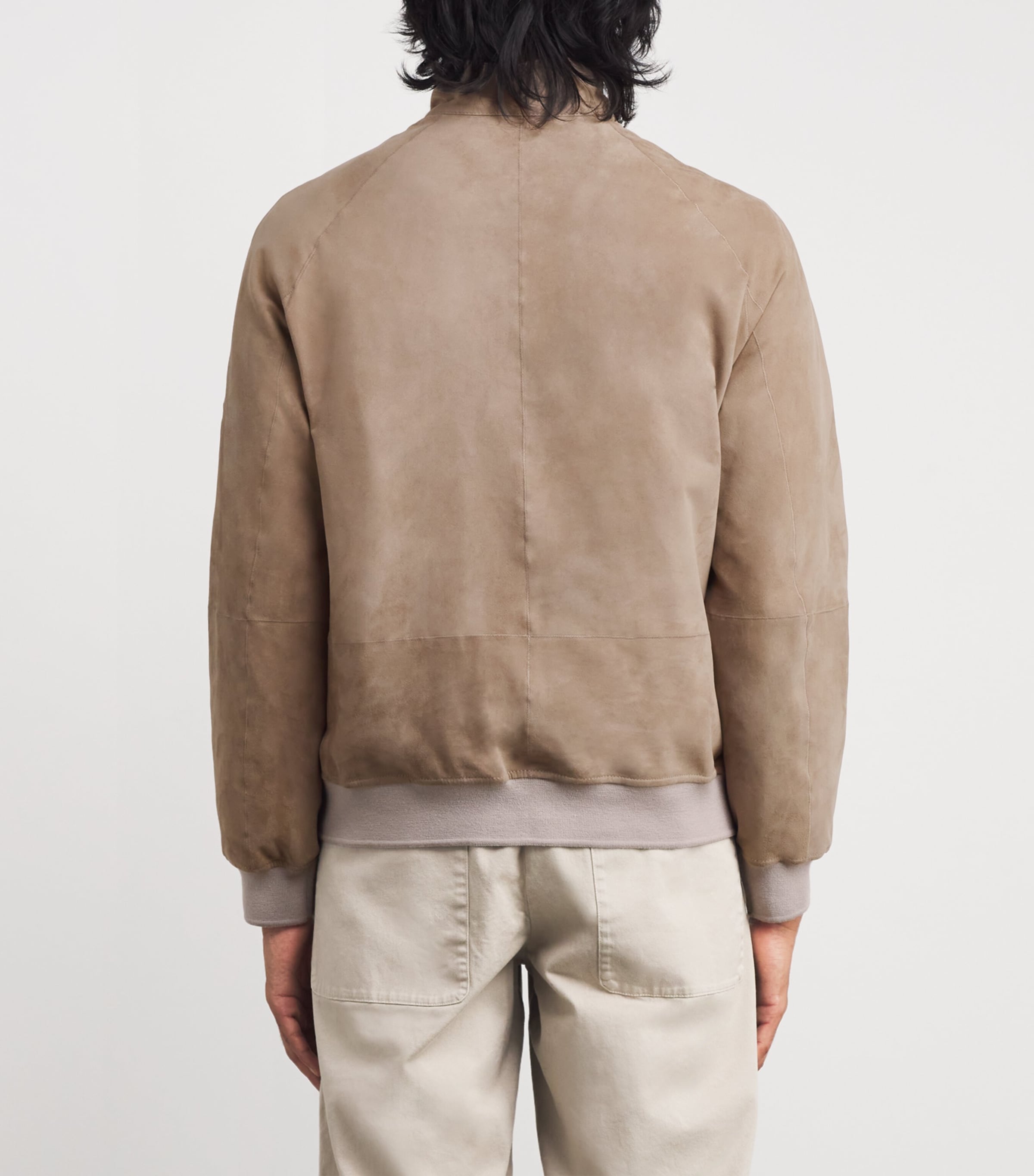 Suede Padded Bomber Jacket 025 GREY Image 4
