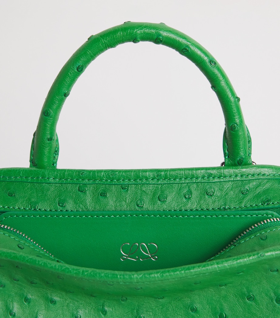 LOEWE Mini Ostrich Leather Amazona 180 Top-Handle Bag Clover Green Image 5