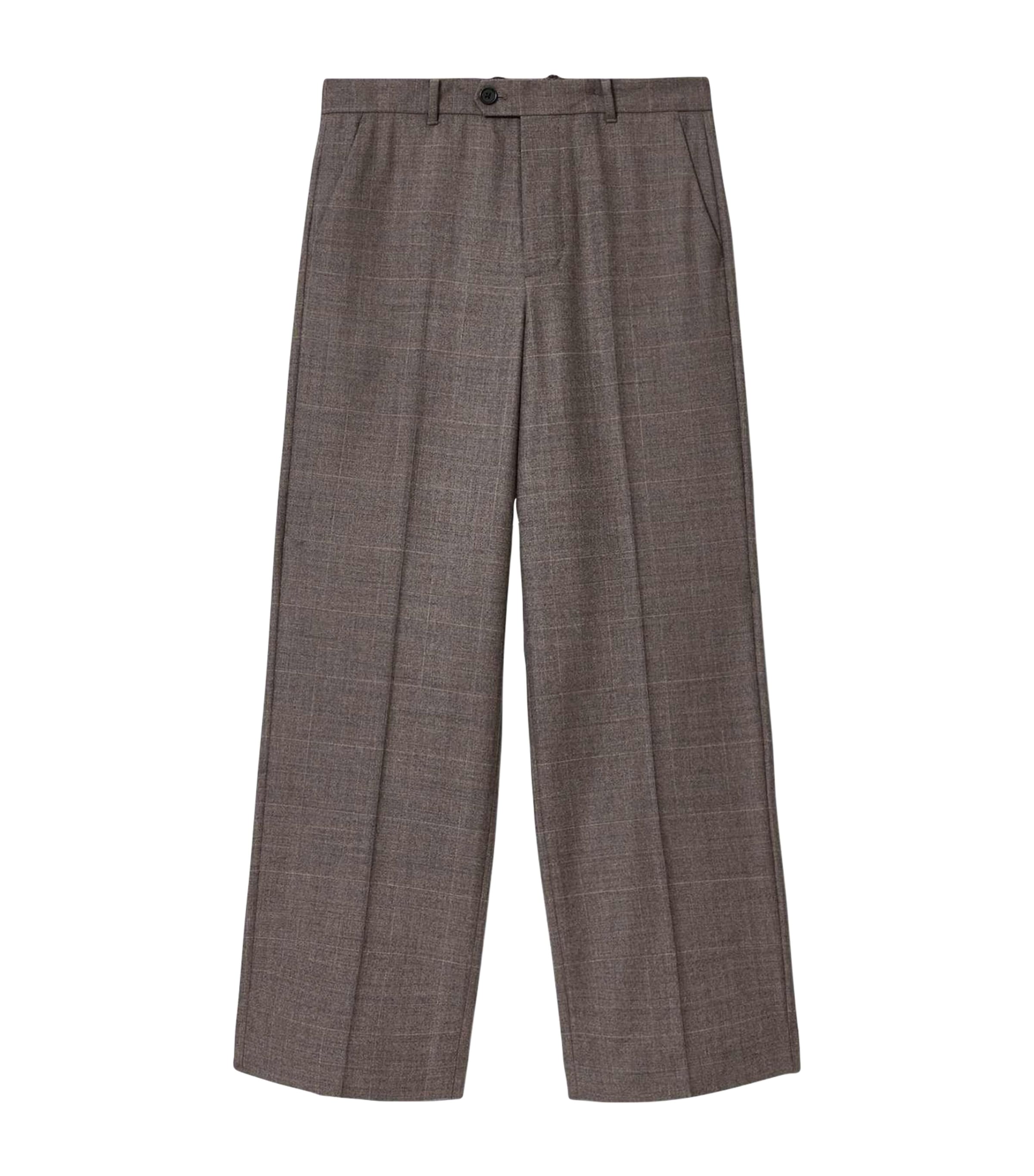Wool-Blend Check Clover Trousers FEATHER TAUPE Image 1