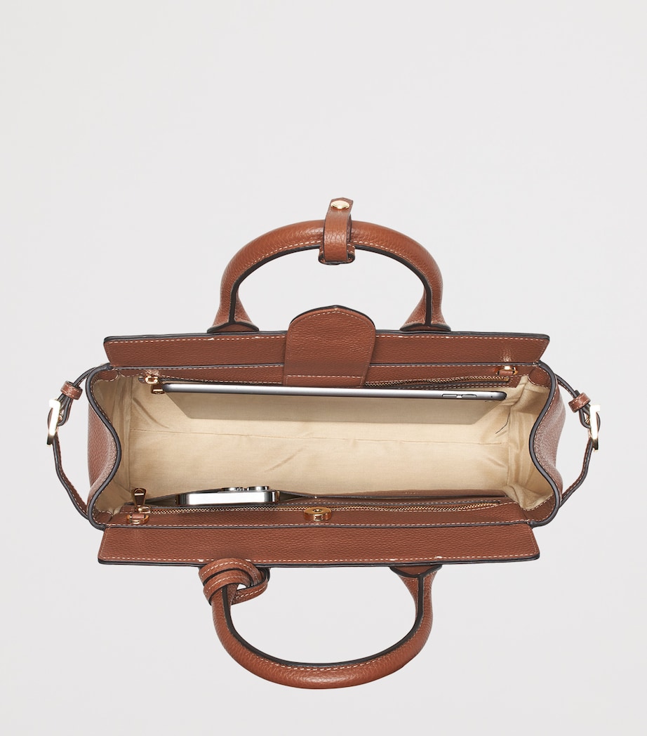 Aspinal Of London Leather Savannah Top-Handle Bag Tan Image 7