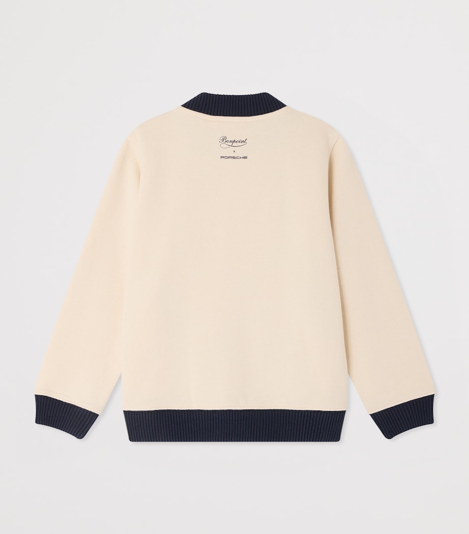 Bonpoint x Porsche Cotton Varsity Jacket (10-14 Years) Upb Ivoire Image 2