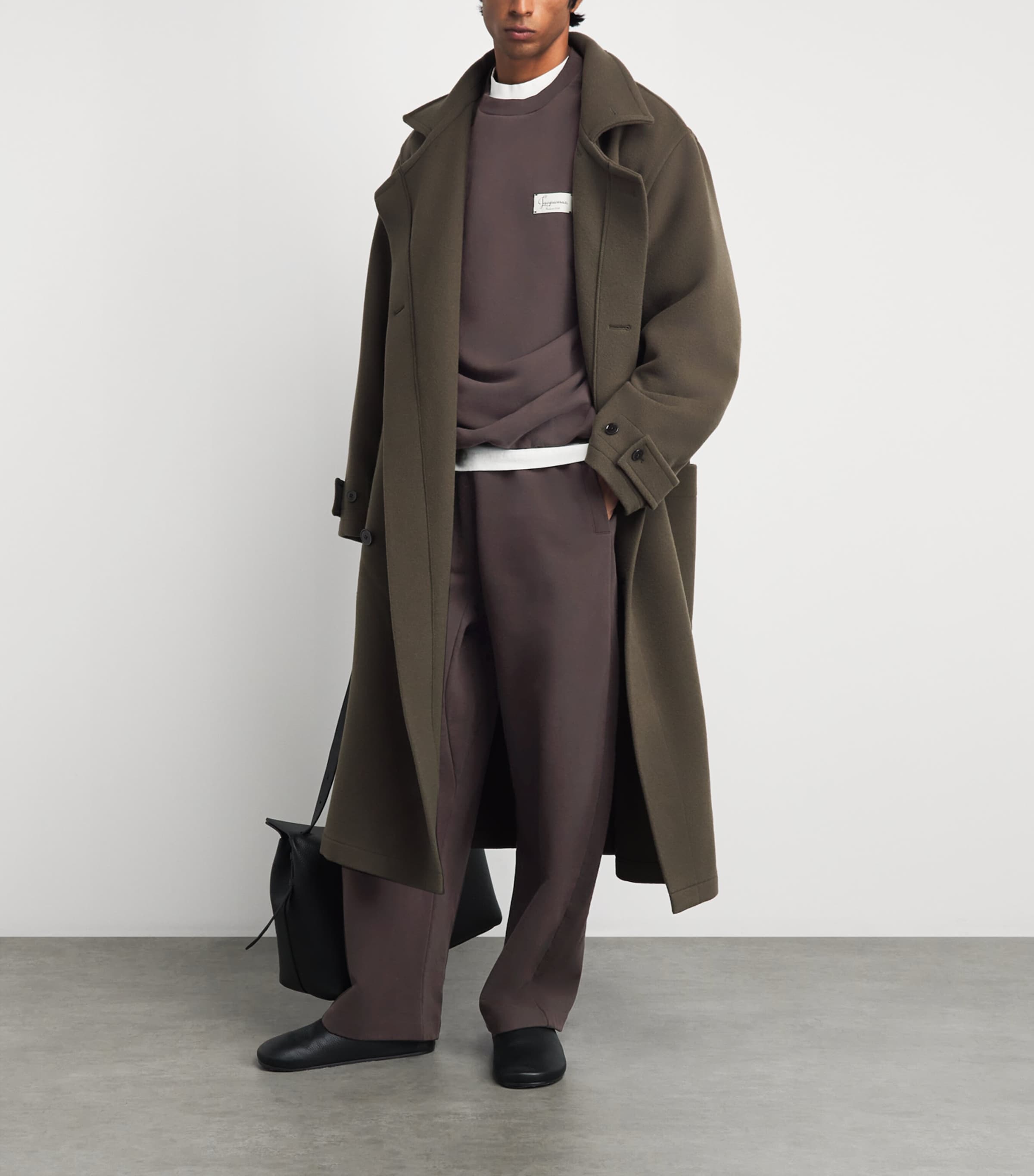 Jacquemus Mens Cotton Corso Sweatpants Dark Brown Image 2