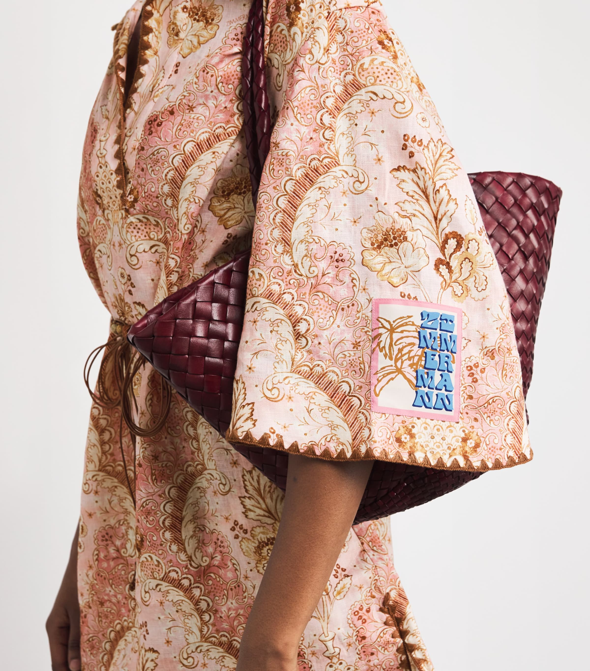 Linen Printed Daylight Mini Dress DAMASK ROSEDARO Image 5