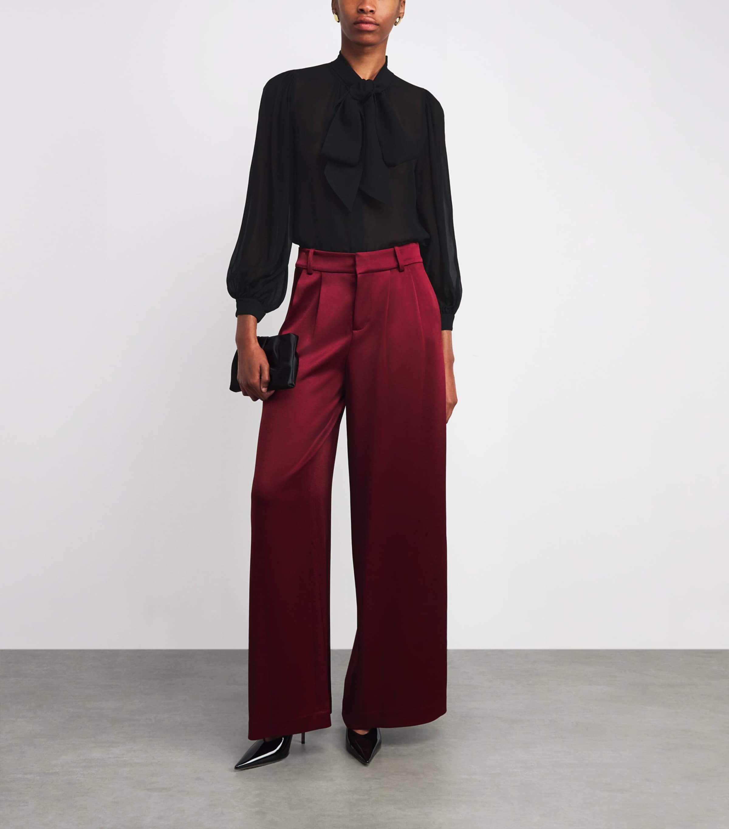 Semi-Sheer Brentley Blouse A001 BLACK Image 2