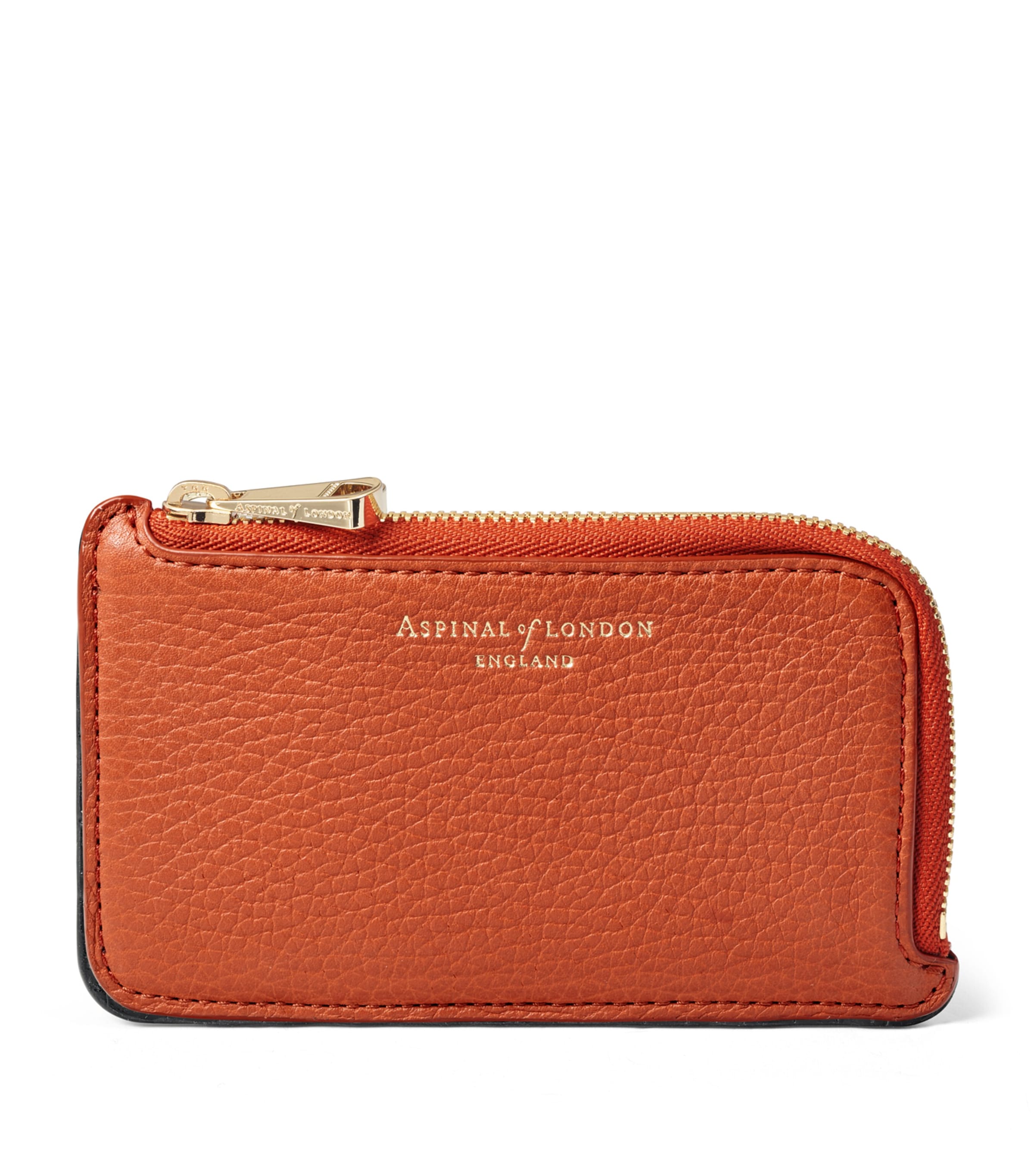 Aspinal Of London Leather Small Zipped Purse Marmalade Image 2