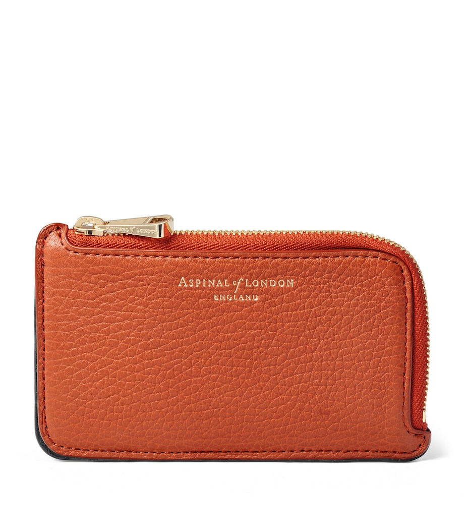 Aspinal Of London Leather Small Zipped Purse Marmalade Image 2