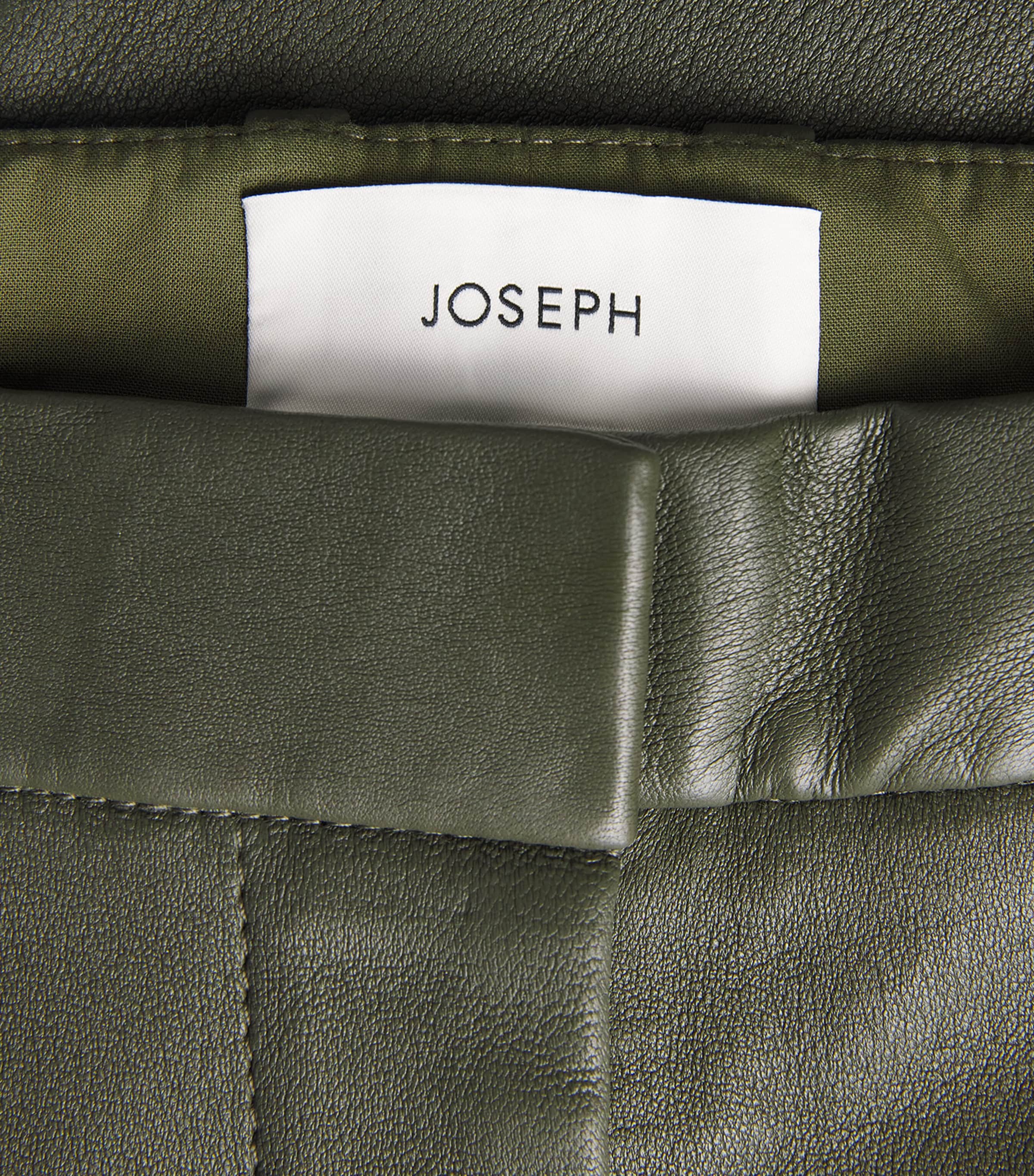 Joseph Womens Tafira Flared Leather Trousers Palm Leaf Image 5