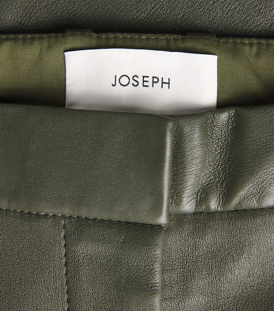 Joseph Womens Tafira Flared Leather Trousers Palm Leaf Image 5