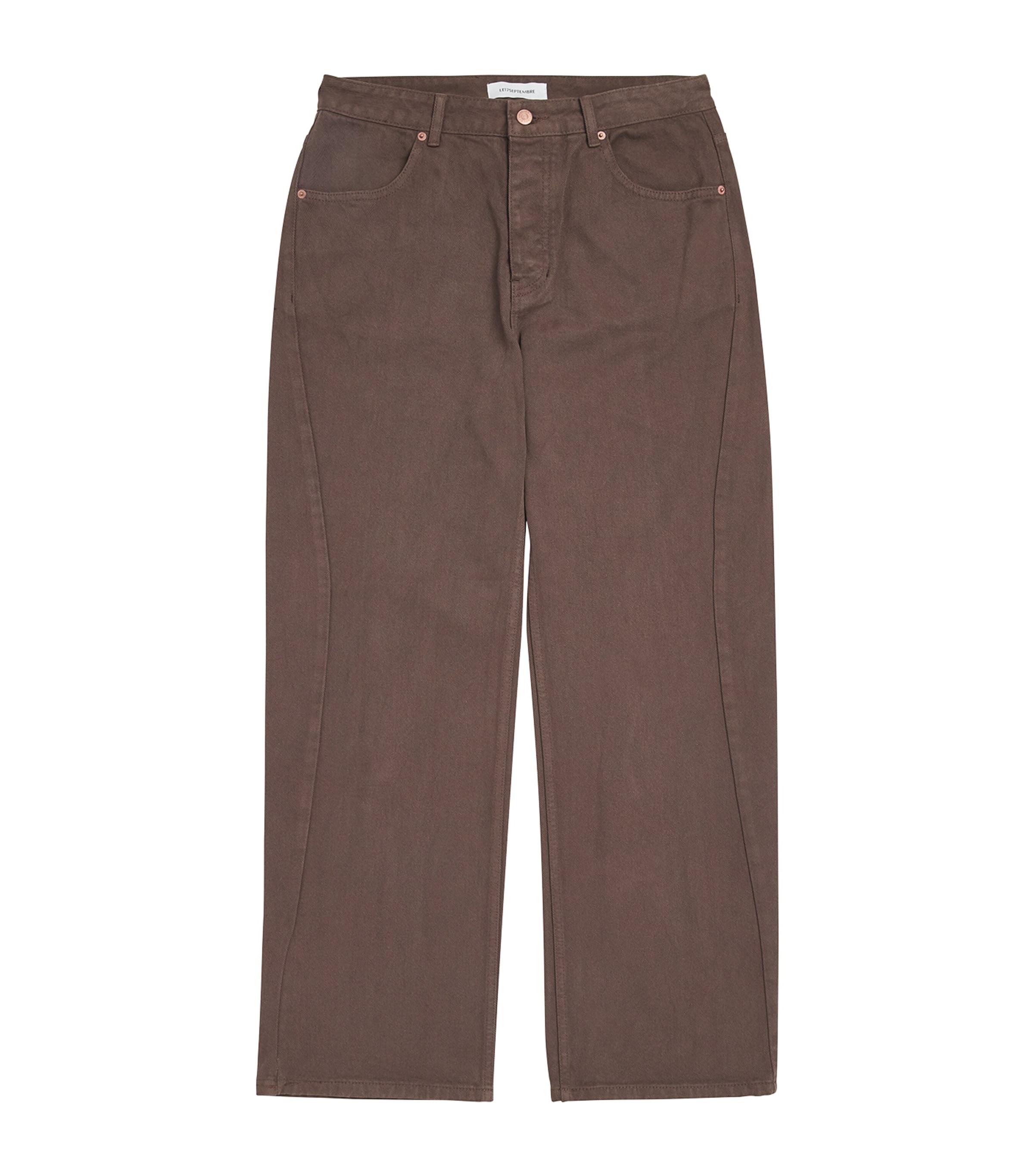 Le 17 Septembre Curved Seam Jeans In Brown