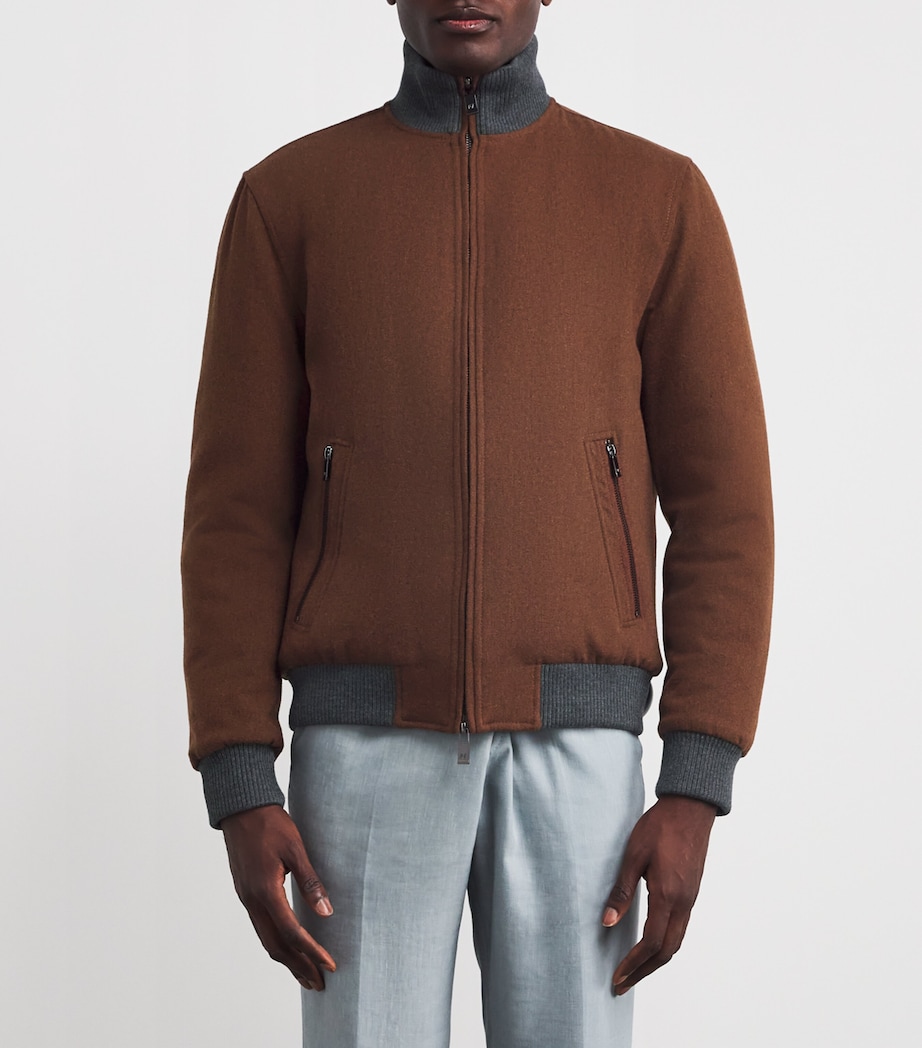 Wool-Blend Bomber Jacket 42 BROWN Image 3