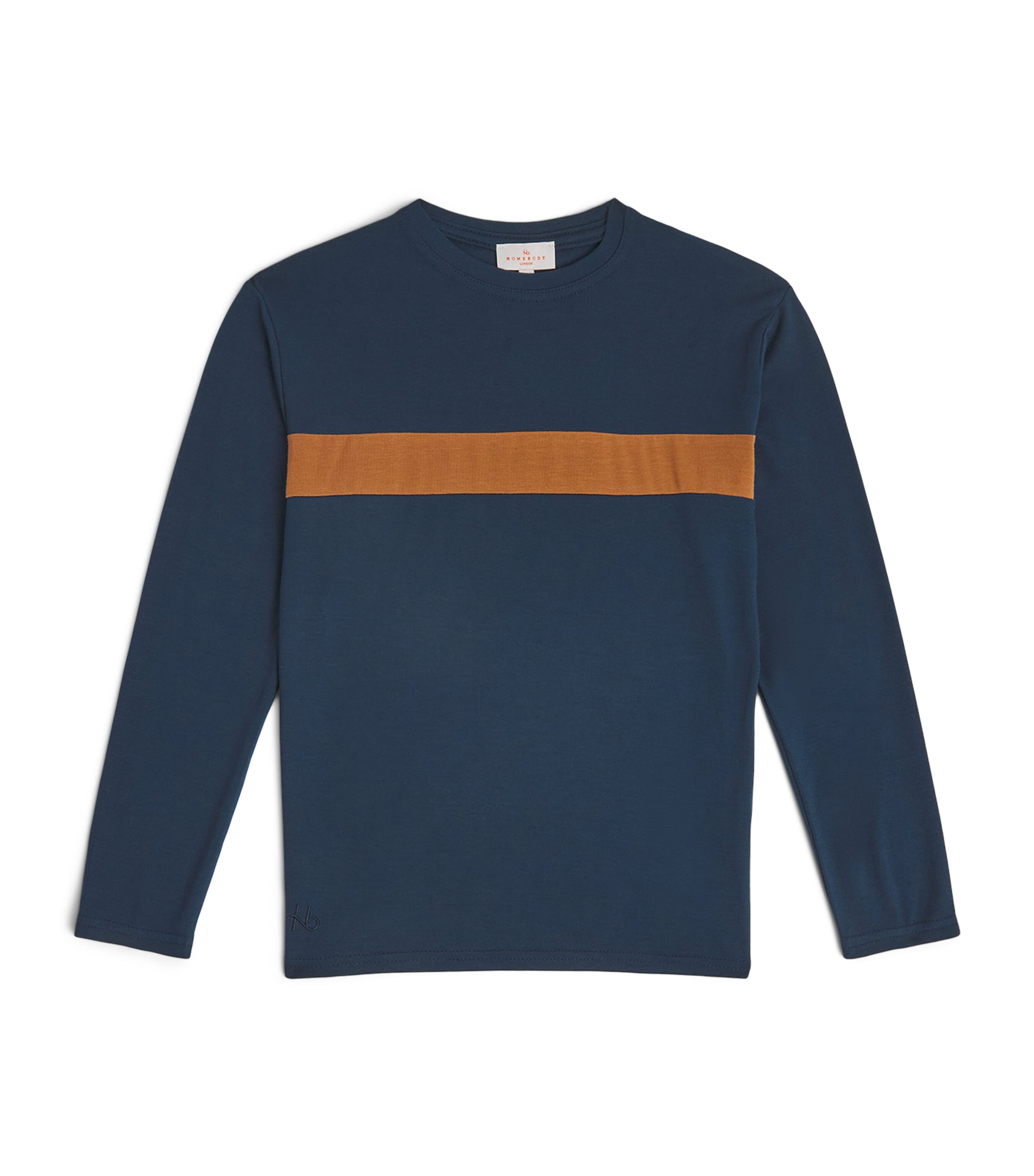 Homebody Kids Jersey Stripe Long-Sleeve T-Shirt (4-16 Years) Navy Image 1