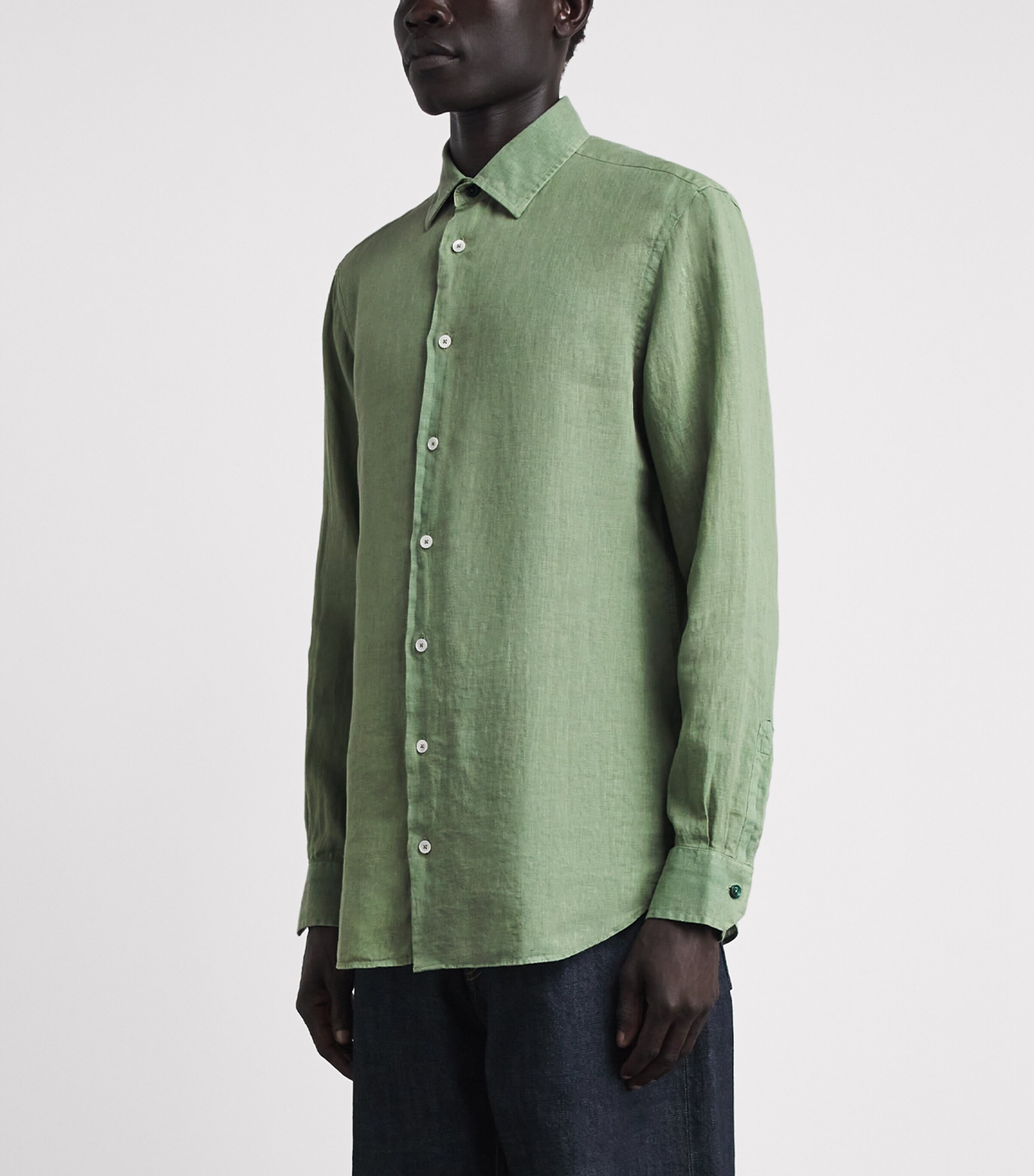 Paul Smith Mens Linen Regular-Fit Shirt Image 4