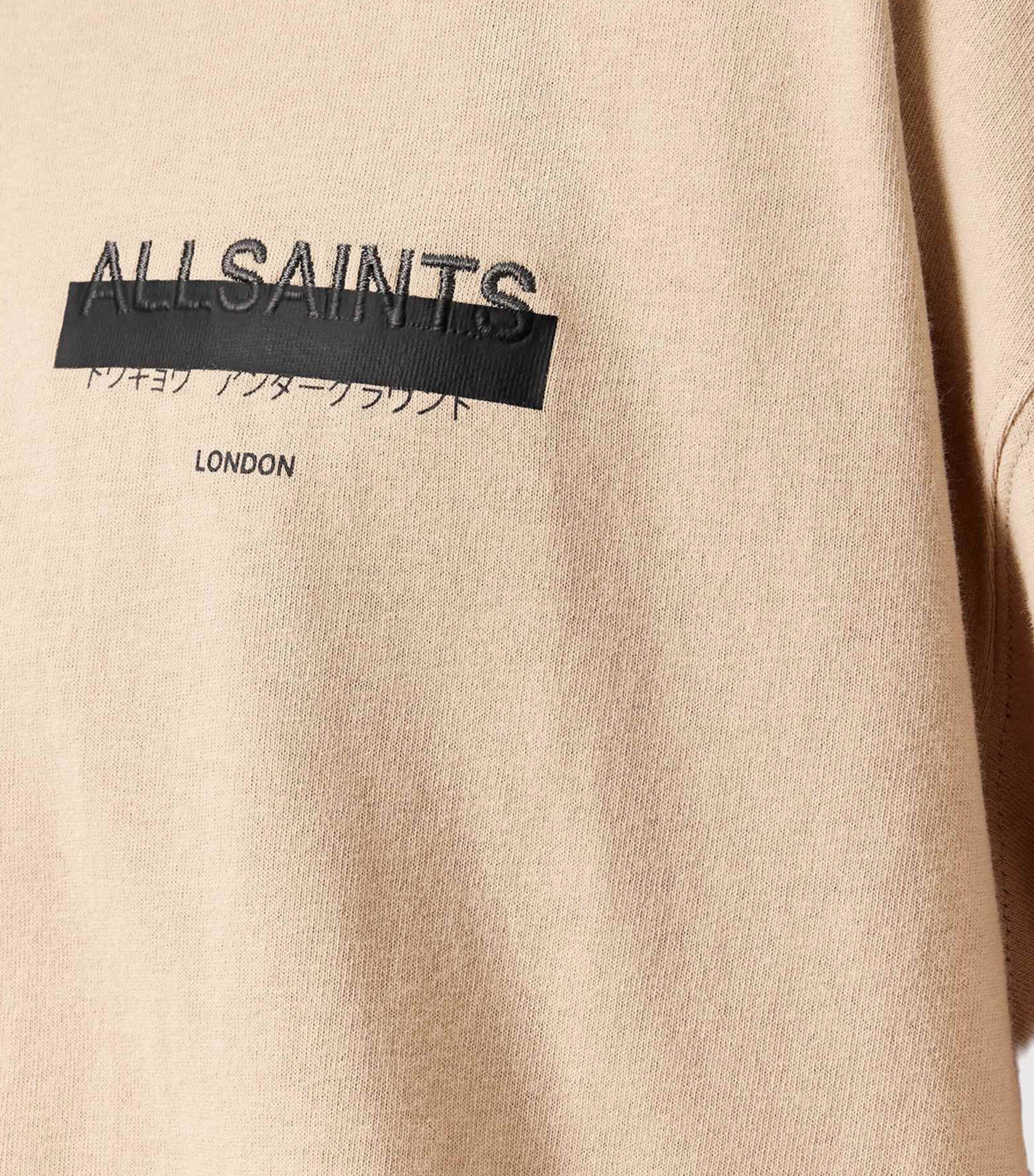 AllSaints Mens Organic Cotton Redact T-Shirt Sunset Brown Image 5