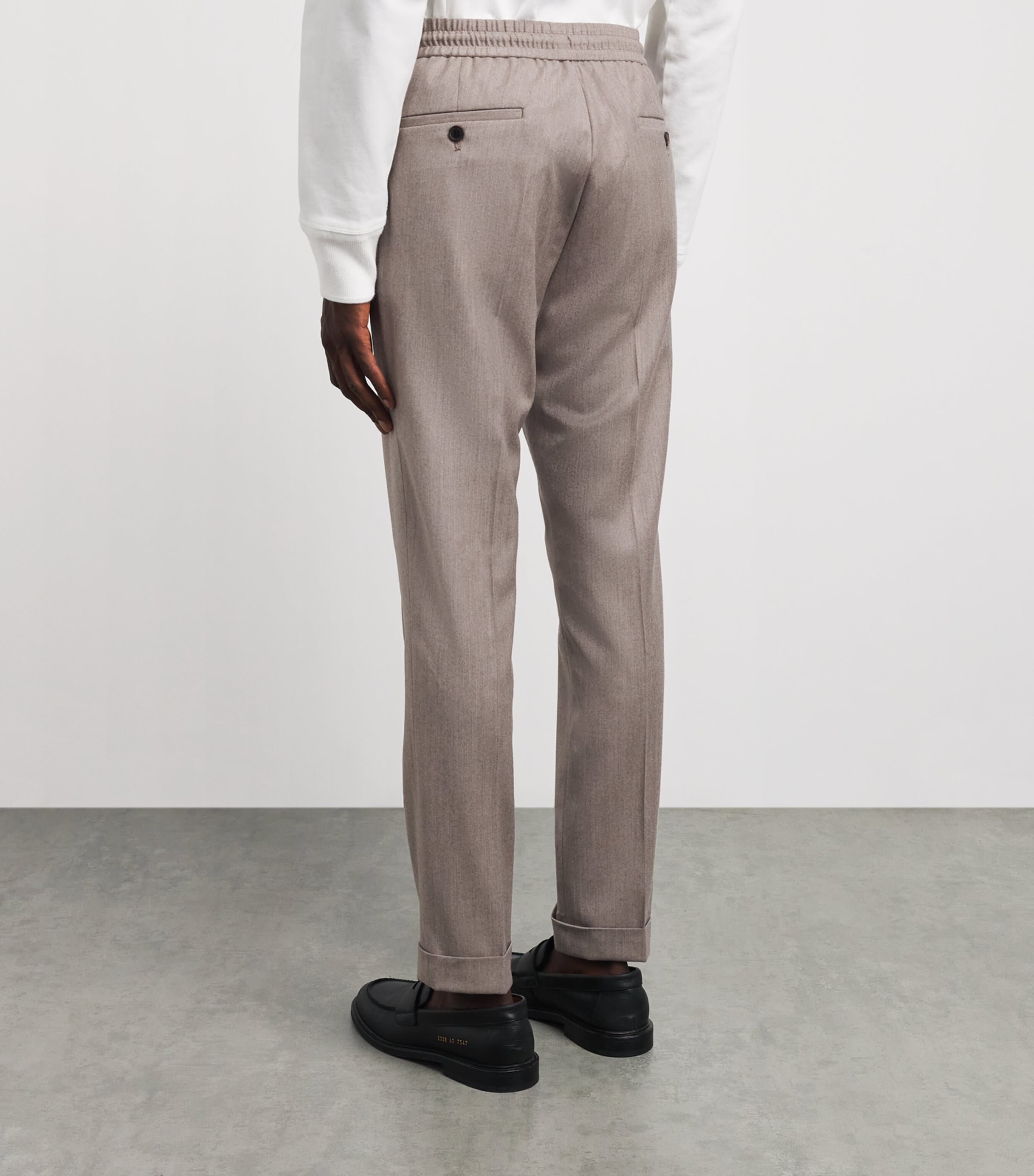 Paul Smith Mens Wool Drawstring Chinos Beige Image 5