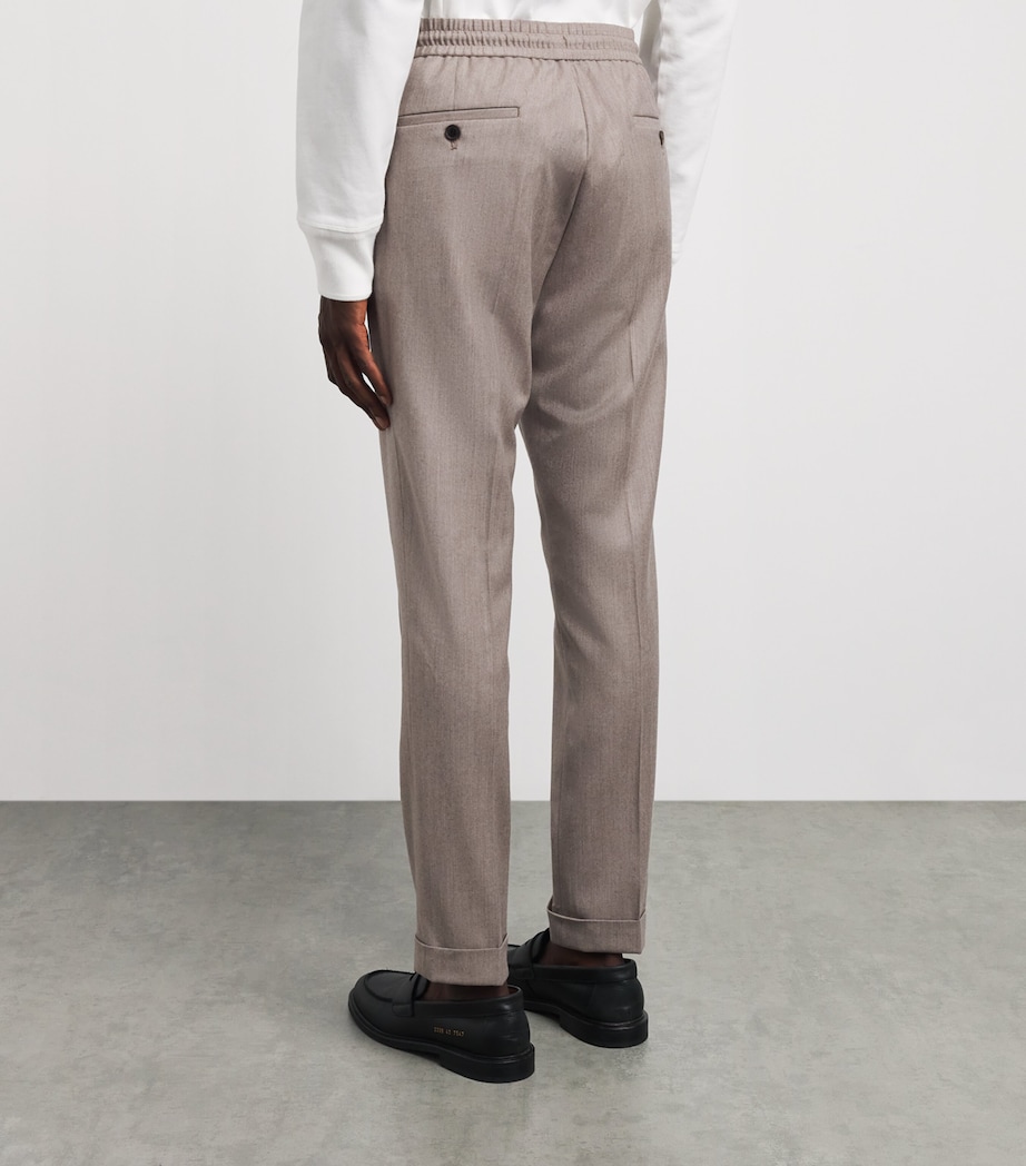 Paul Smith Mens Wool Drawstring Chinos Beige Image 5