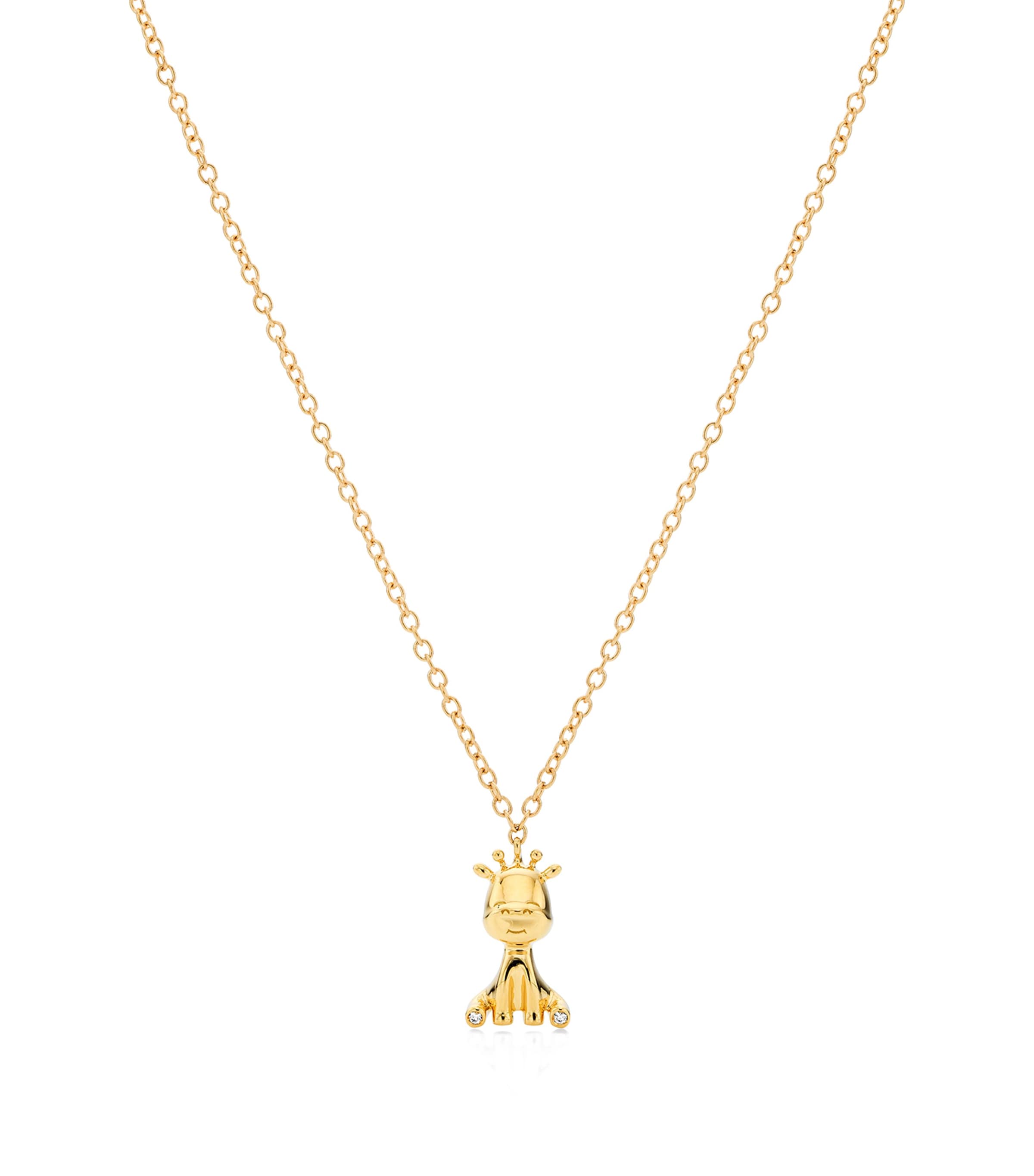 Yellow Gold and Diamond Giraffe Necklace YELLOW Image 1