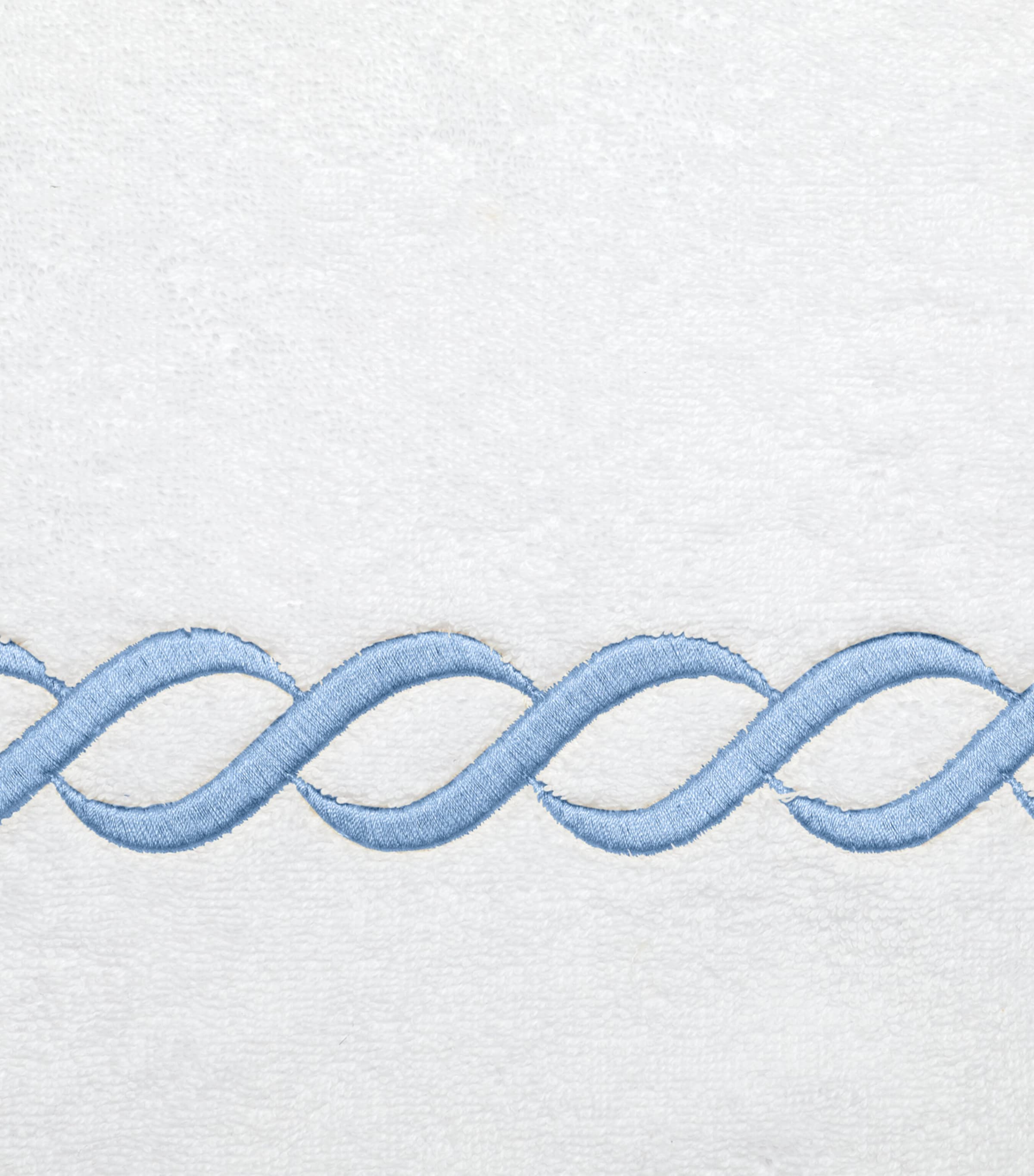 Cotton Treccia Bath Towel (75cm x 150cm) WHT/MEDIUM BLUE Image 3