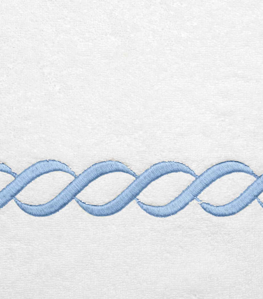 Cotton Treccia Bath Towel (75cm x 150cm) WHT/MEDIUM BLUE Image 3