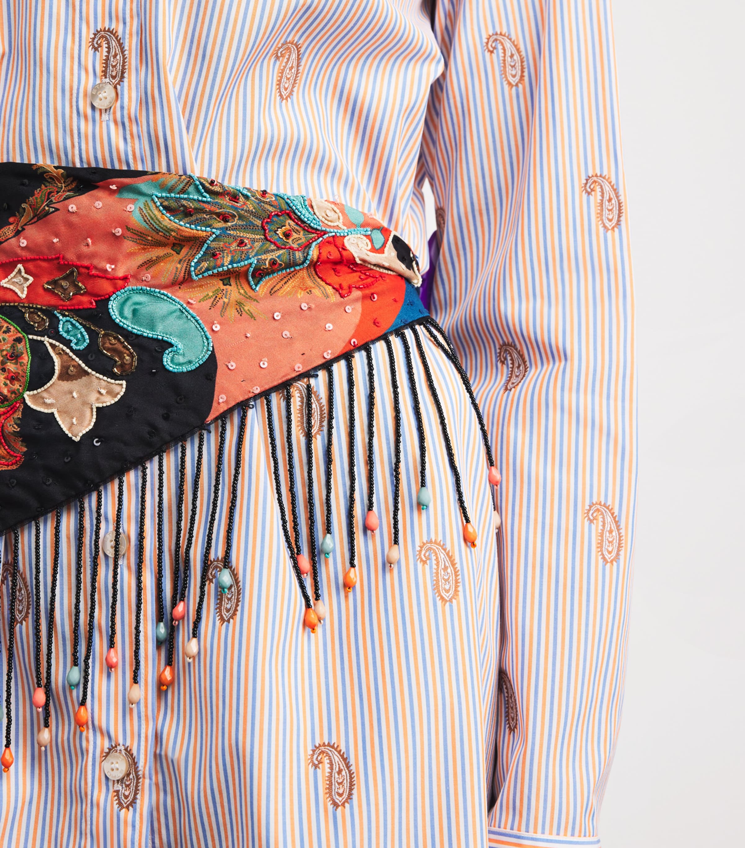 Etro Embellished Silk Scarf Black Image 2